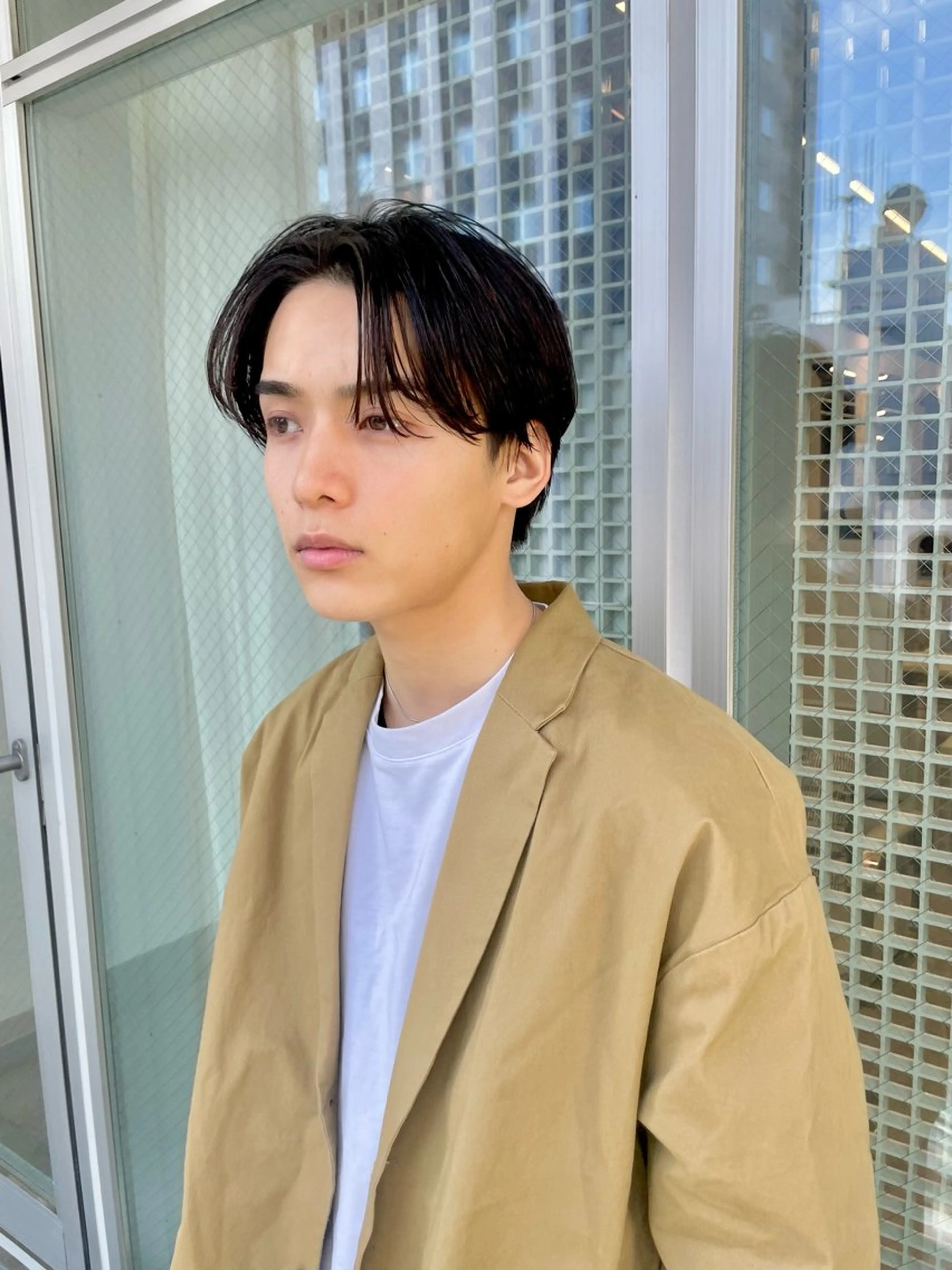 メンズ センターパート メンズパーマ カット パーマ hana ・メンズ特化のヘアスタイル