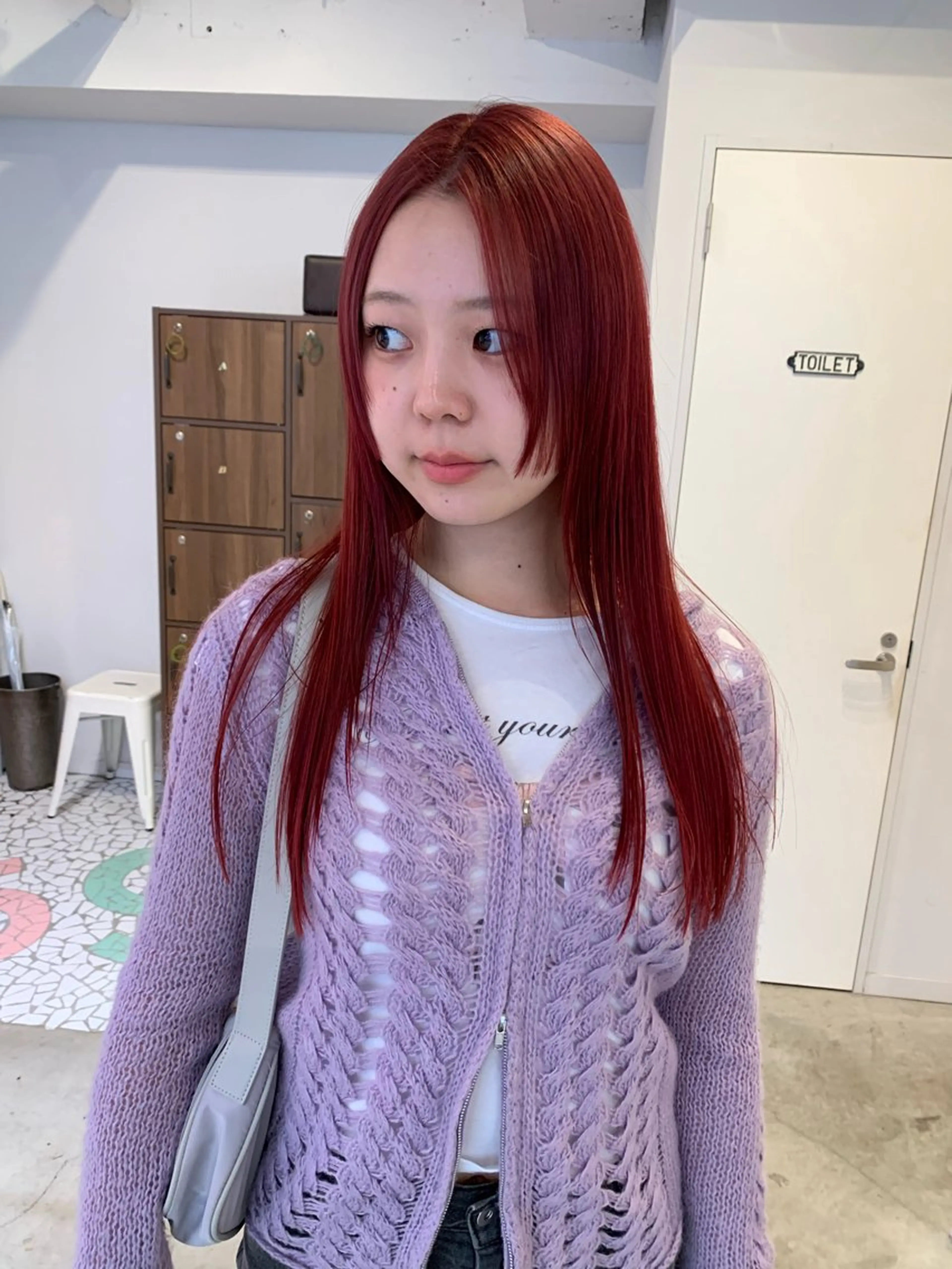 セミロング カット ヘアカラー トリートメント 山嵜 かなのヘアスタイル