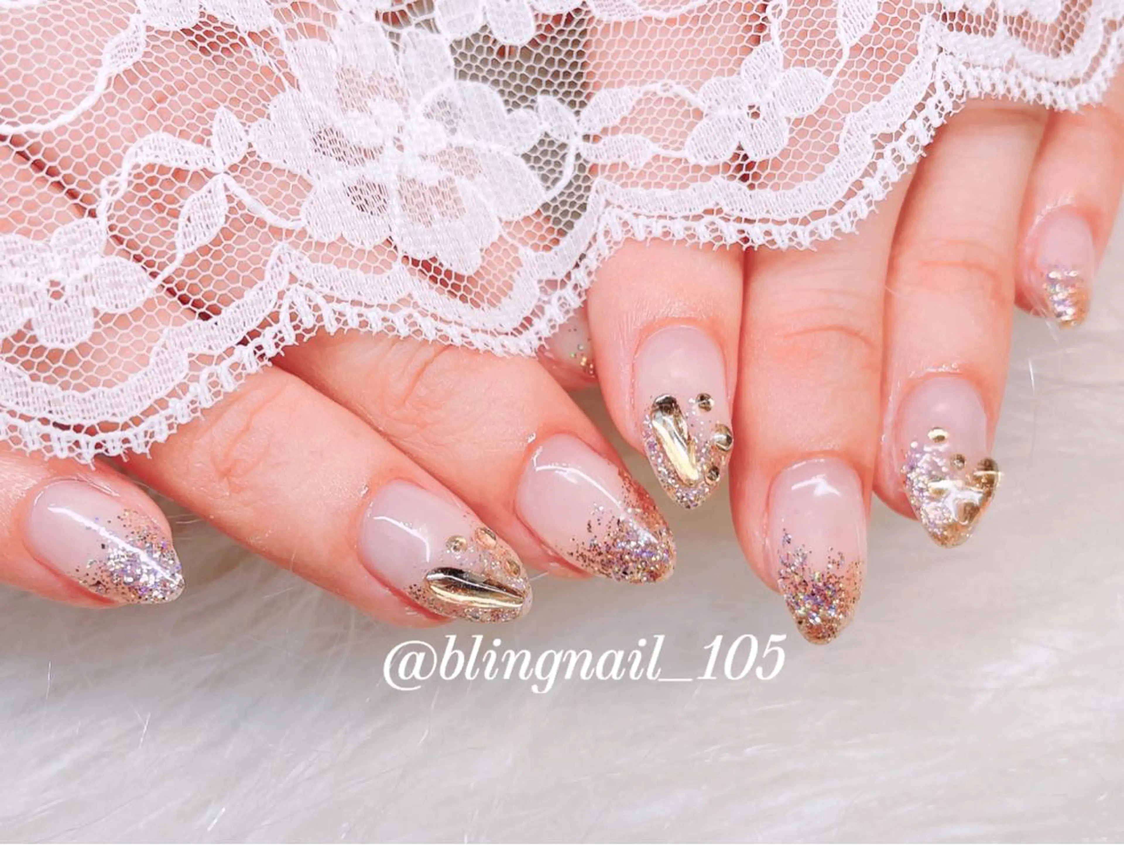 ネイル 23時まで❤︎韓国、 ワンホンネイルのネイルデザイン