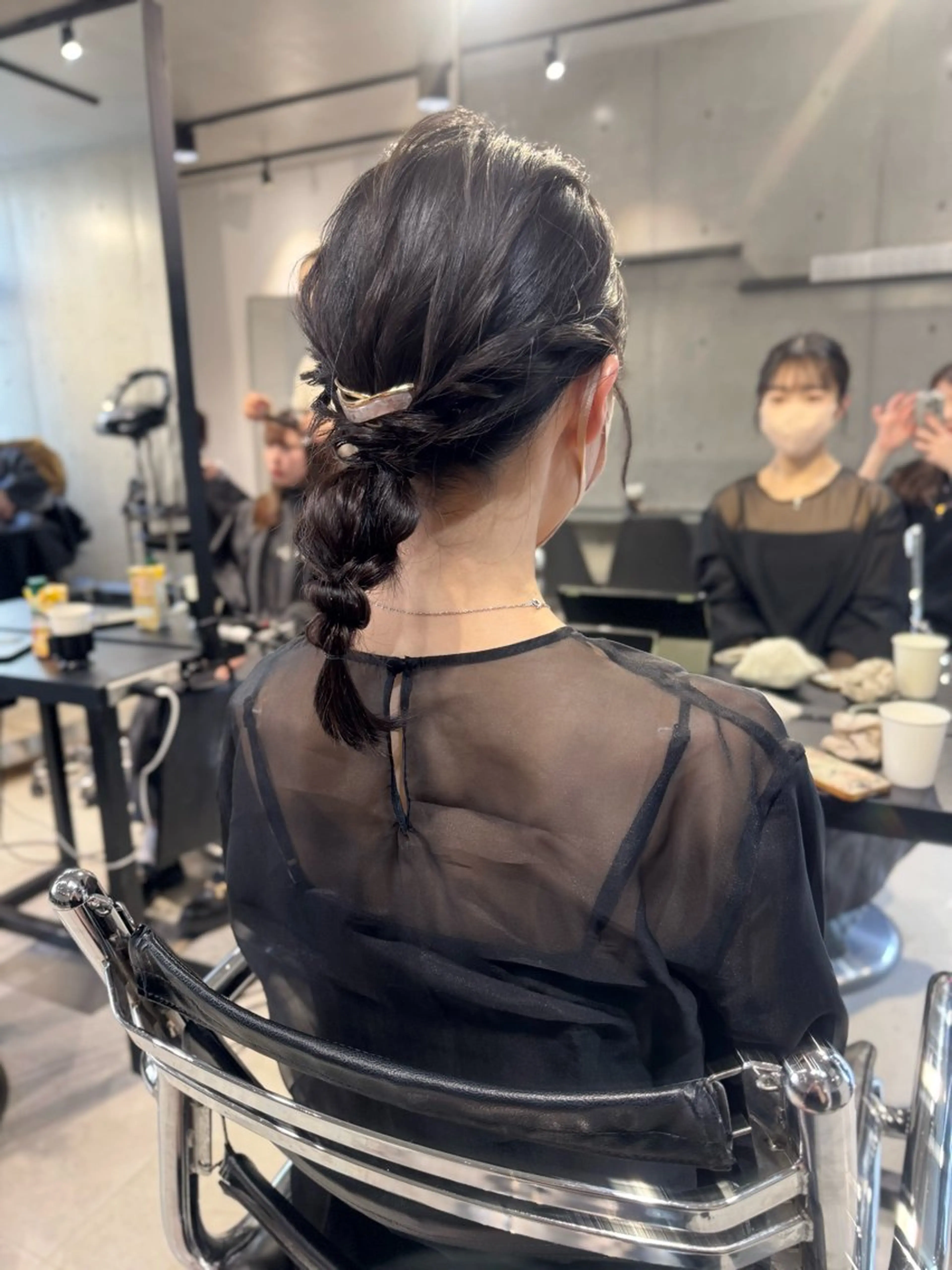 ミディアム カラー パーマ ヘアセット 透明感/オリーブ/ グレージュ/YUKAのヘアスタイル