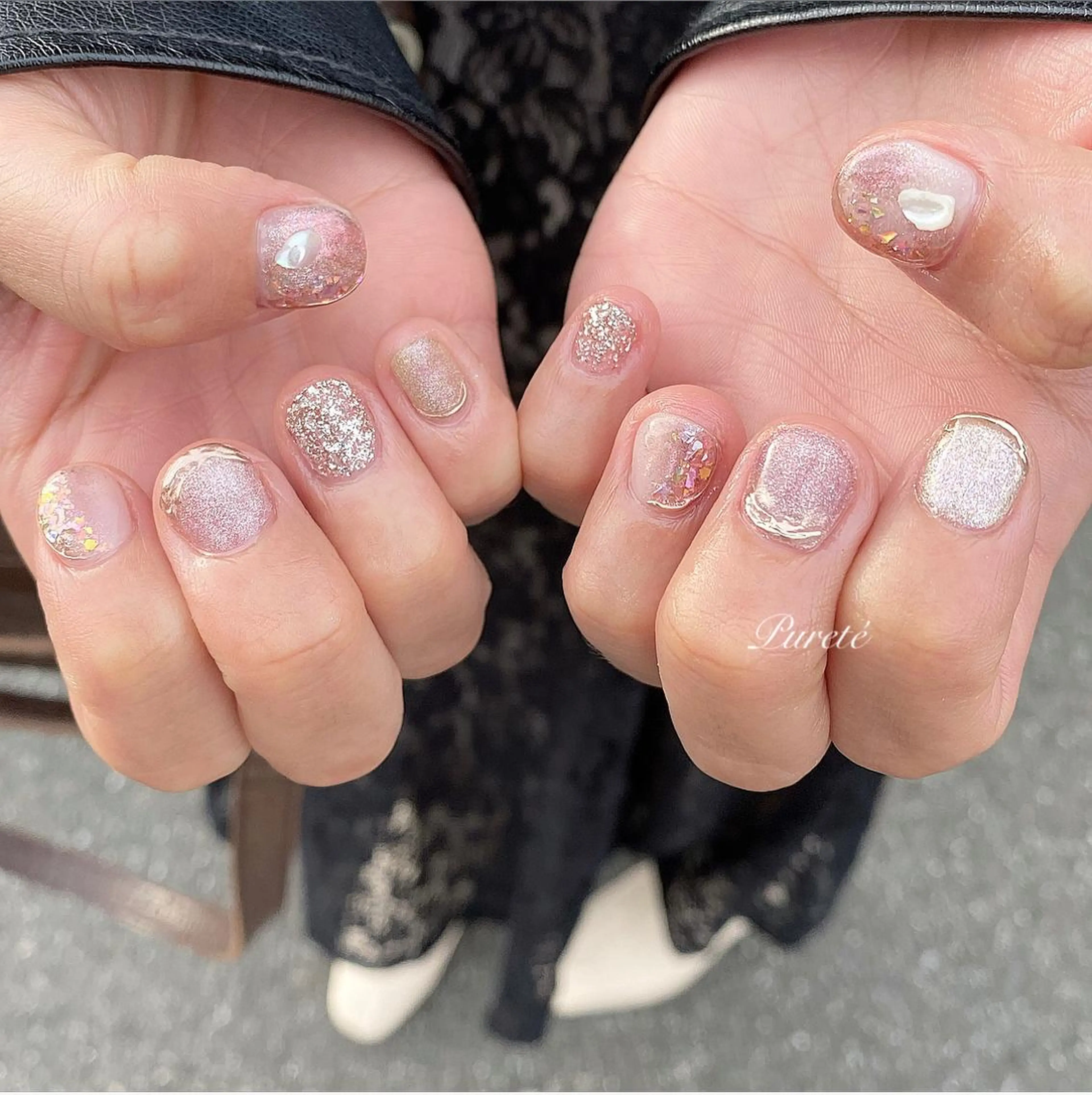 ネイル ピンク ハンドネイル nailsalon Puretéのネイルデザイン