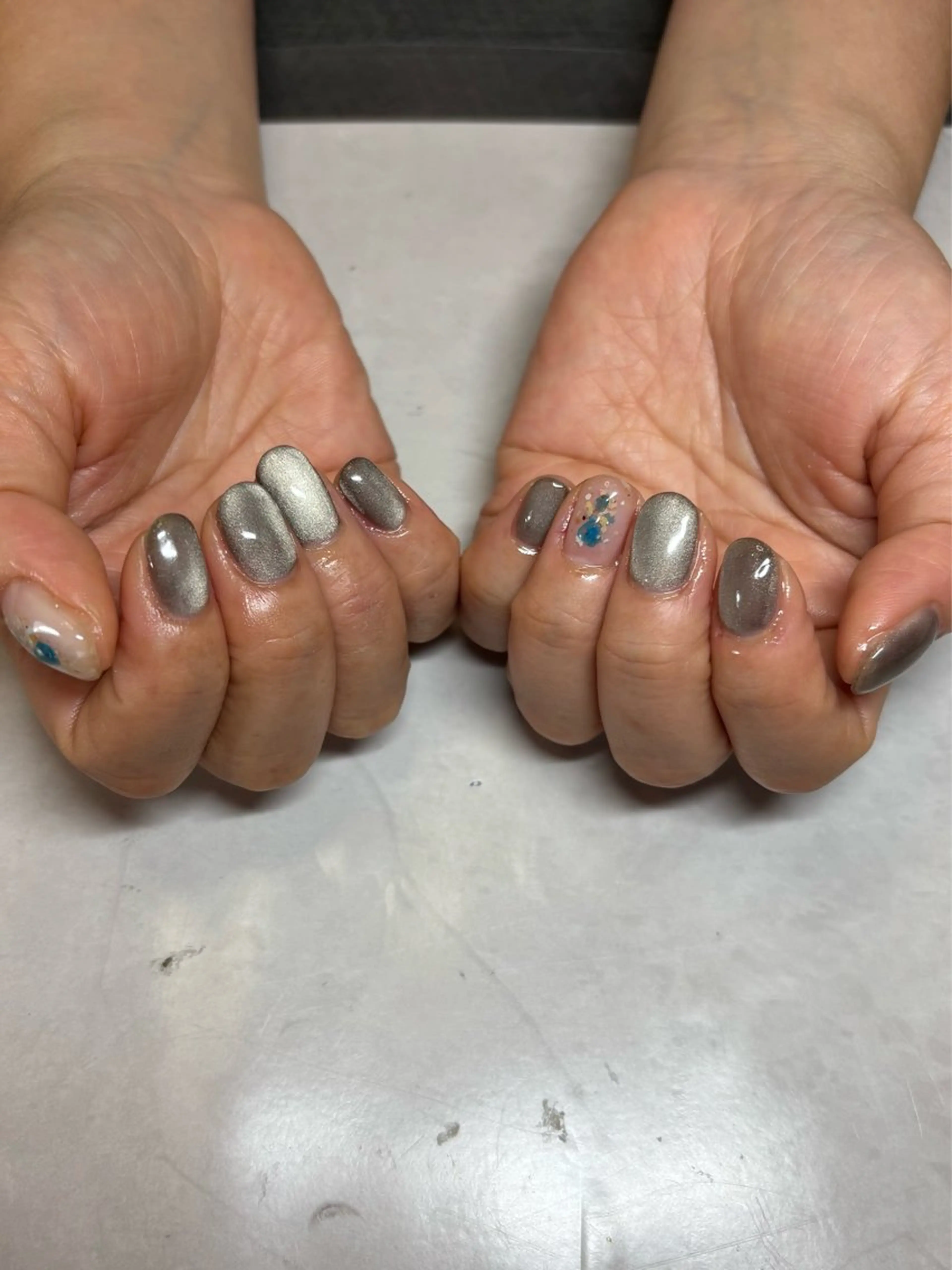 ネイル マグネットネイル 夏ネイル ハンドネイル BONITA 上別府のネイルデザイン