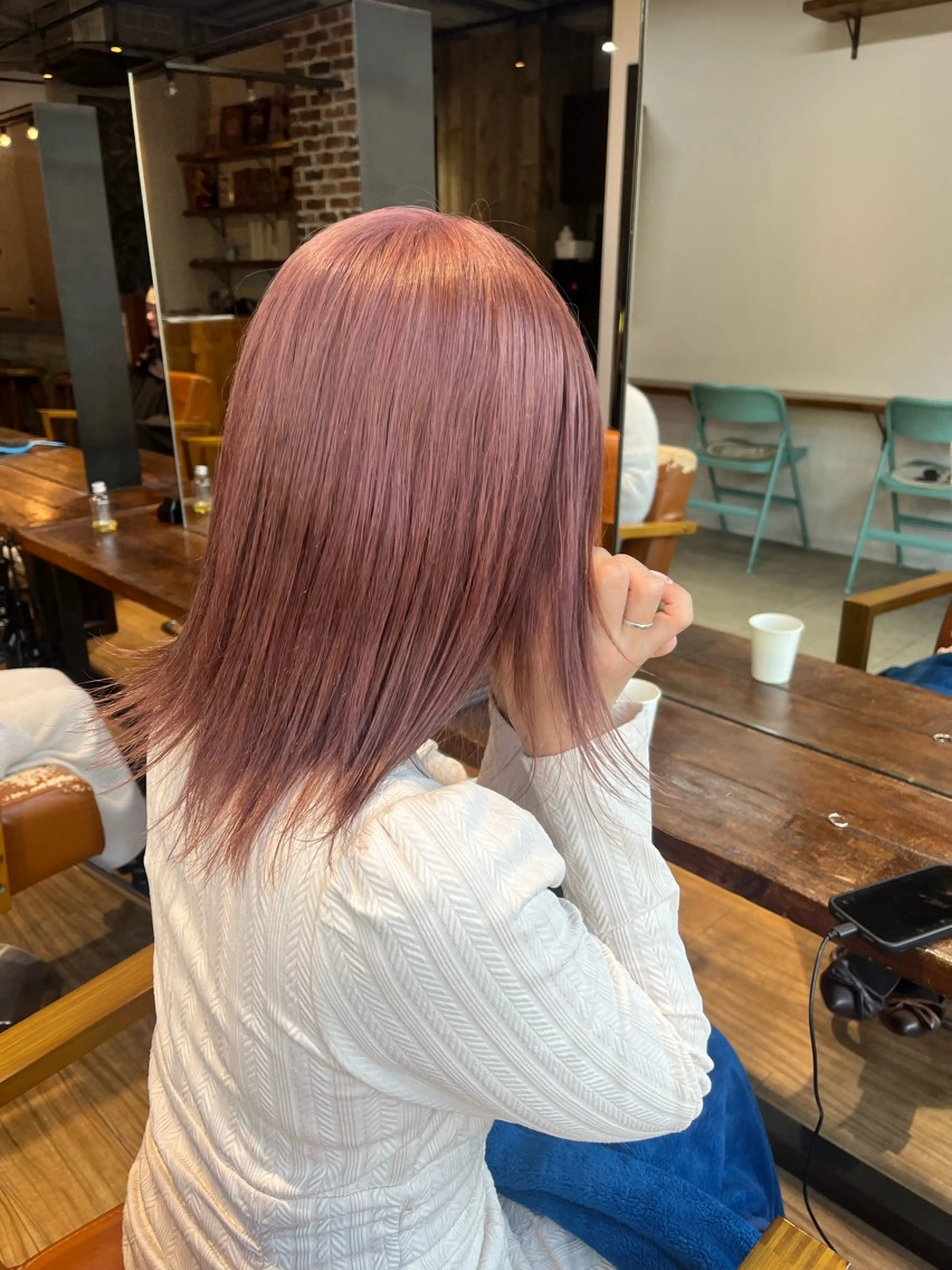 ミディアム ヘアカラー 透明感/ブリーチ/ 髪質改善💛miuのヘアスタイル