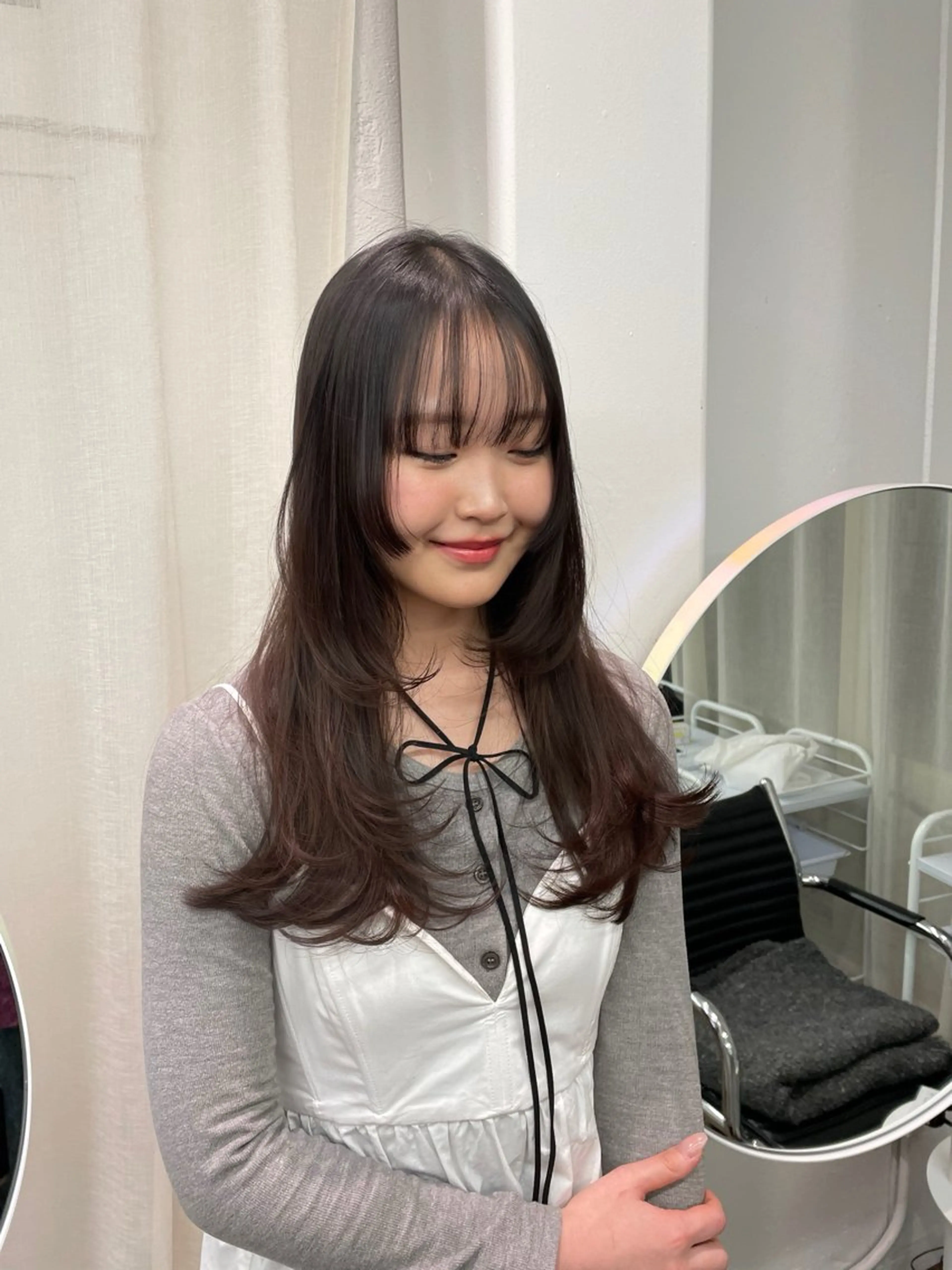 ロング カラー レイヤーカット 小顔カット カット ヘアカラー トリートメント レイヤーカット🎀 kanaのヘアスタイル