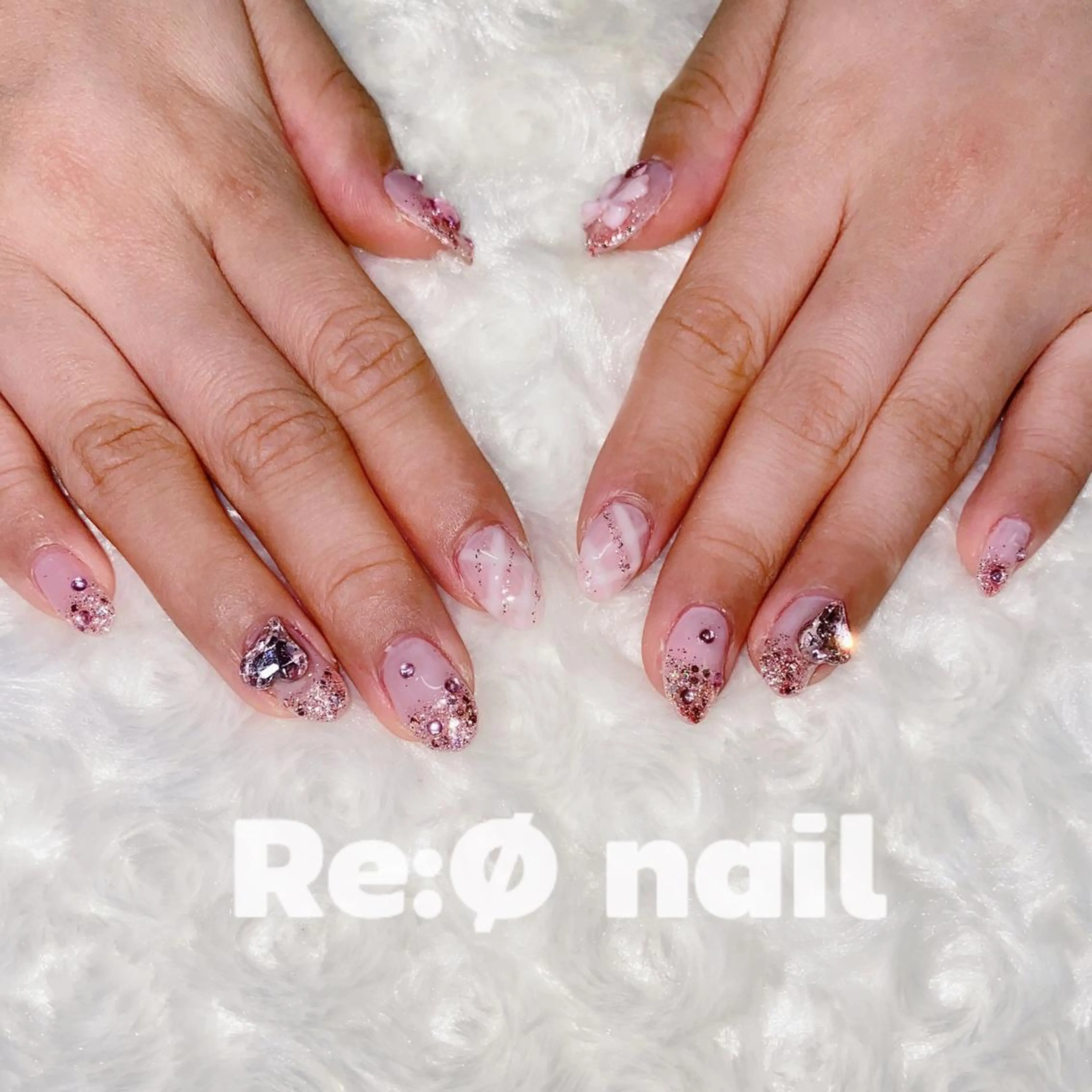 ネイル ピンク ハンドネイル Re:Ø nail 🩵TSUJIのネイルデザイン