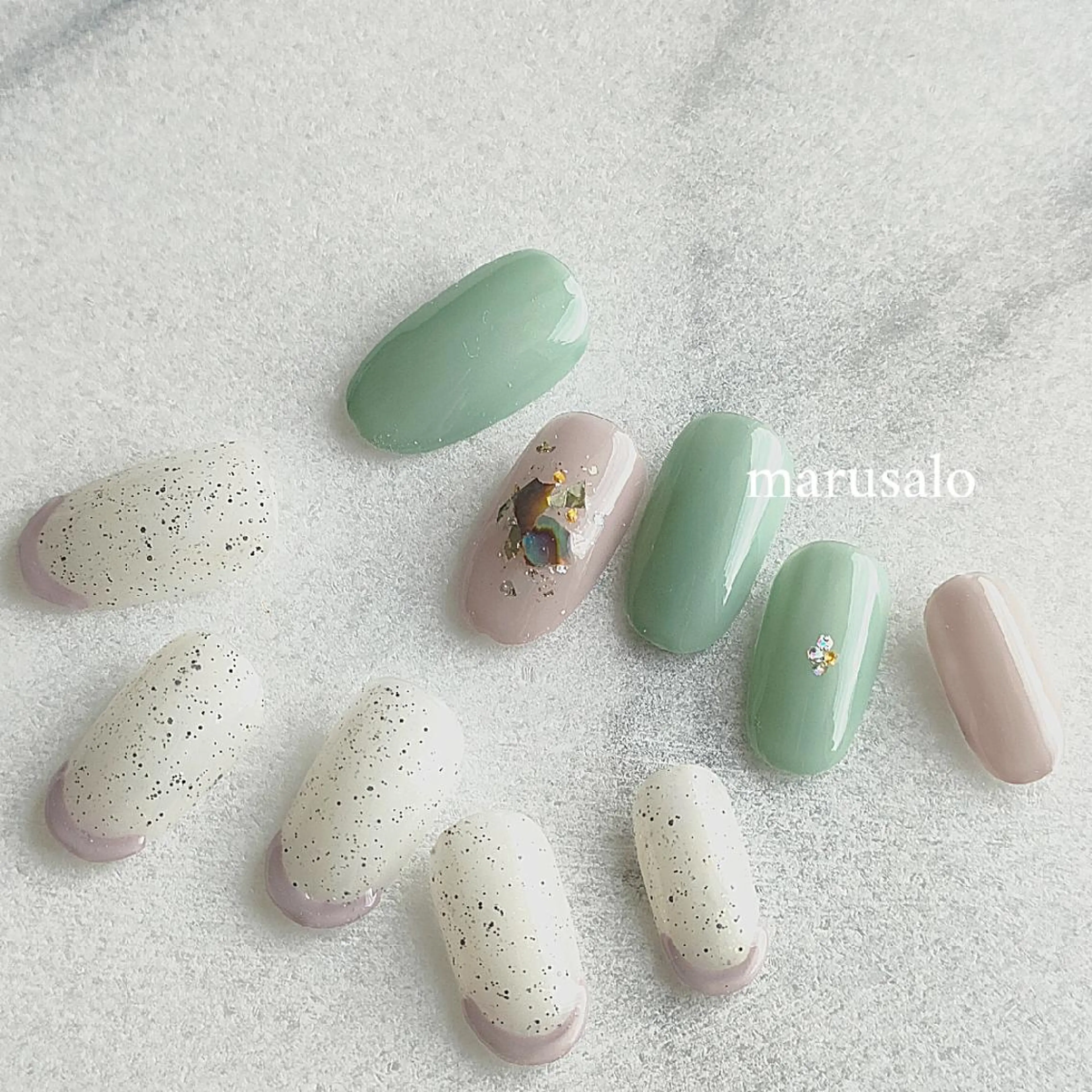ネイル フレンチネイル ぷっくりネイル シンプルネイル marusalo nailのネイルデザイン