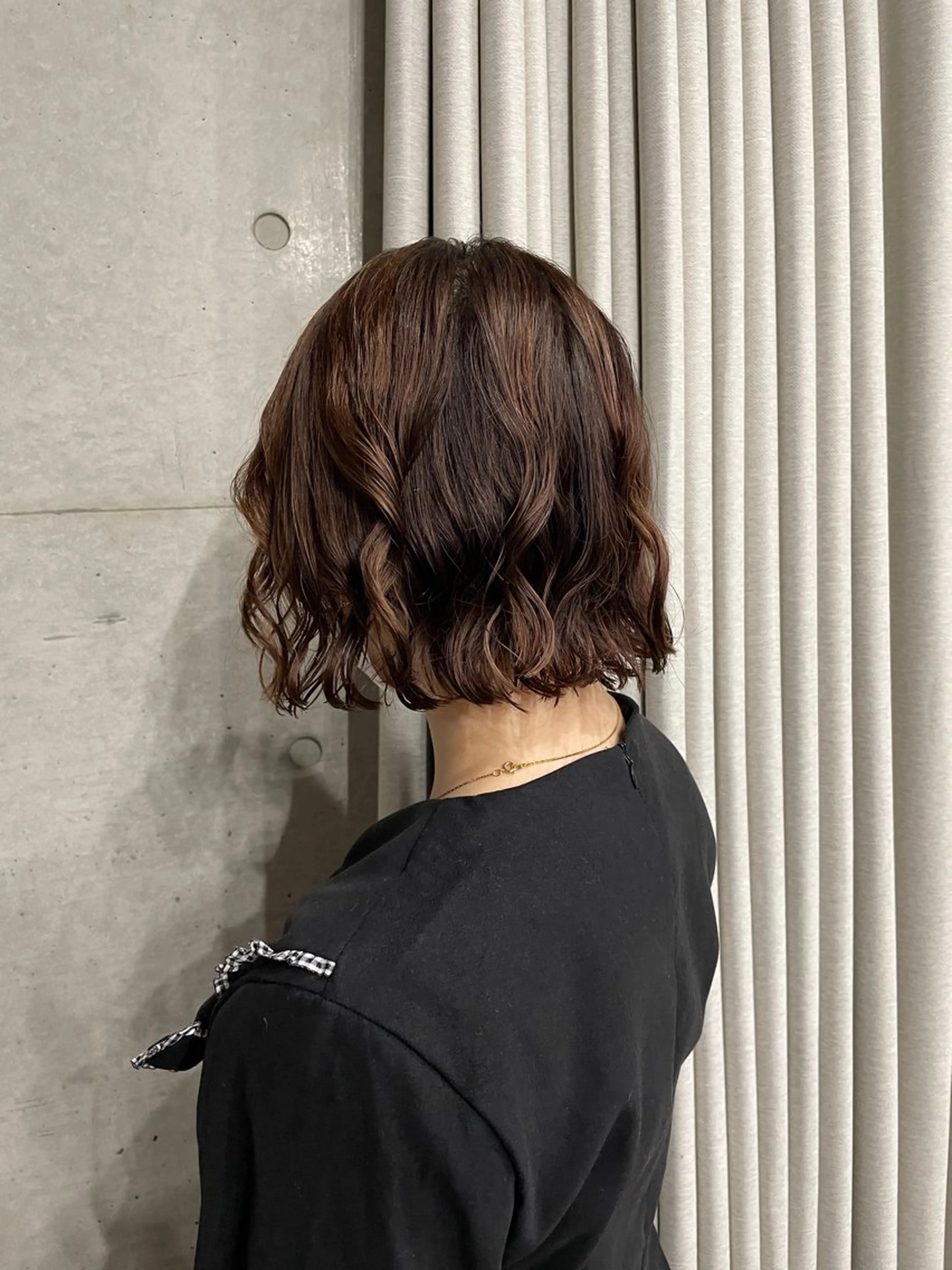 ミディアム カラー パーマ カット ヘアカラー トリートメント 表参道/髪質改善・ 透明感 colorのヘアスタイル