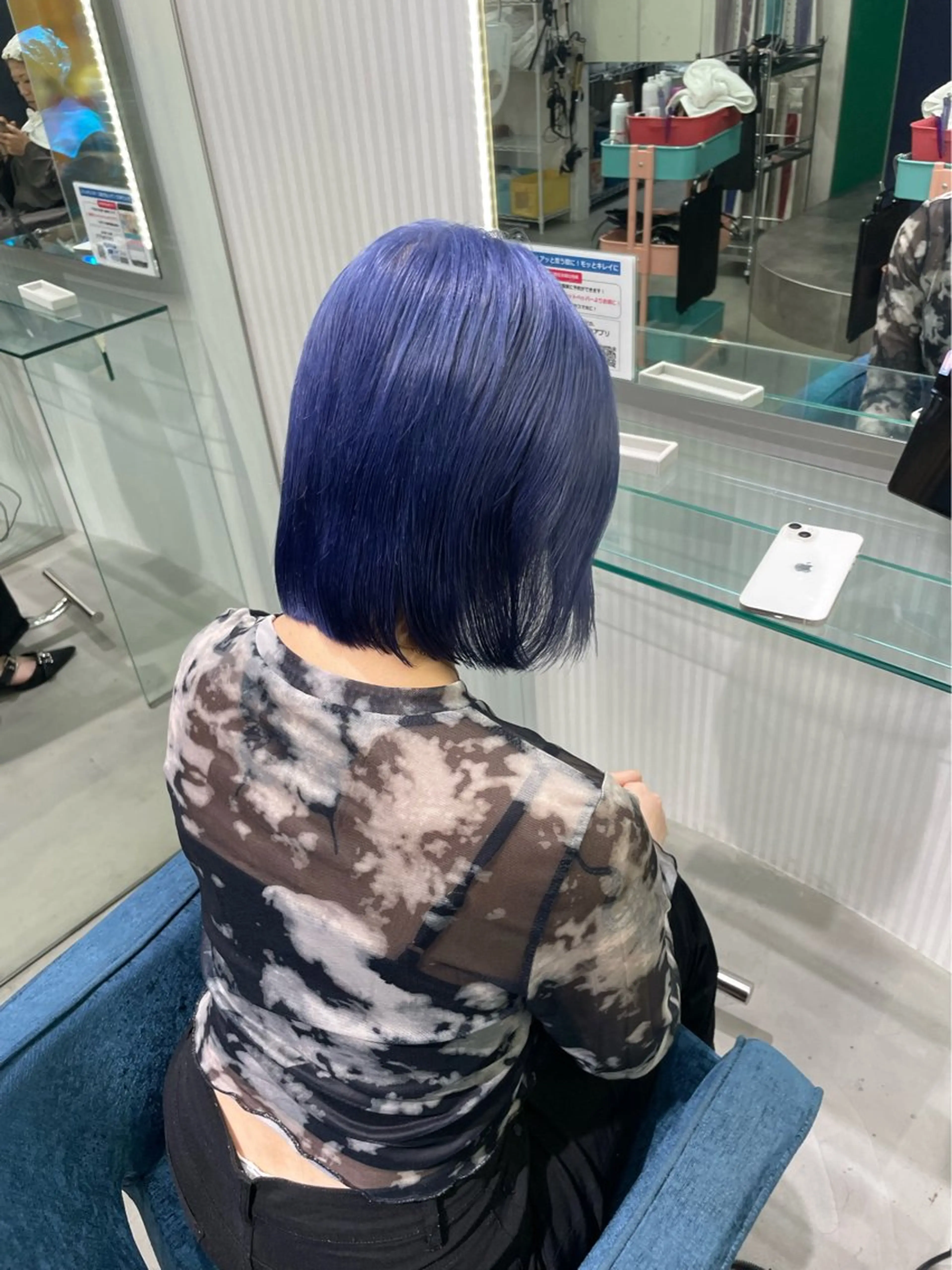 ショート カラー ブルーカラー ヘアカラー 安井まゆ _Box mico.のヘアスタイル