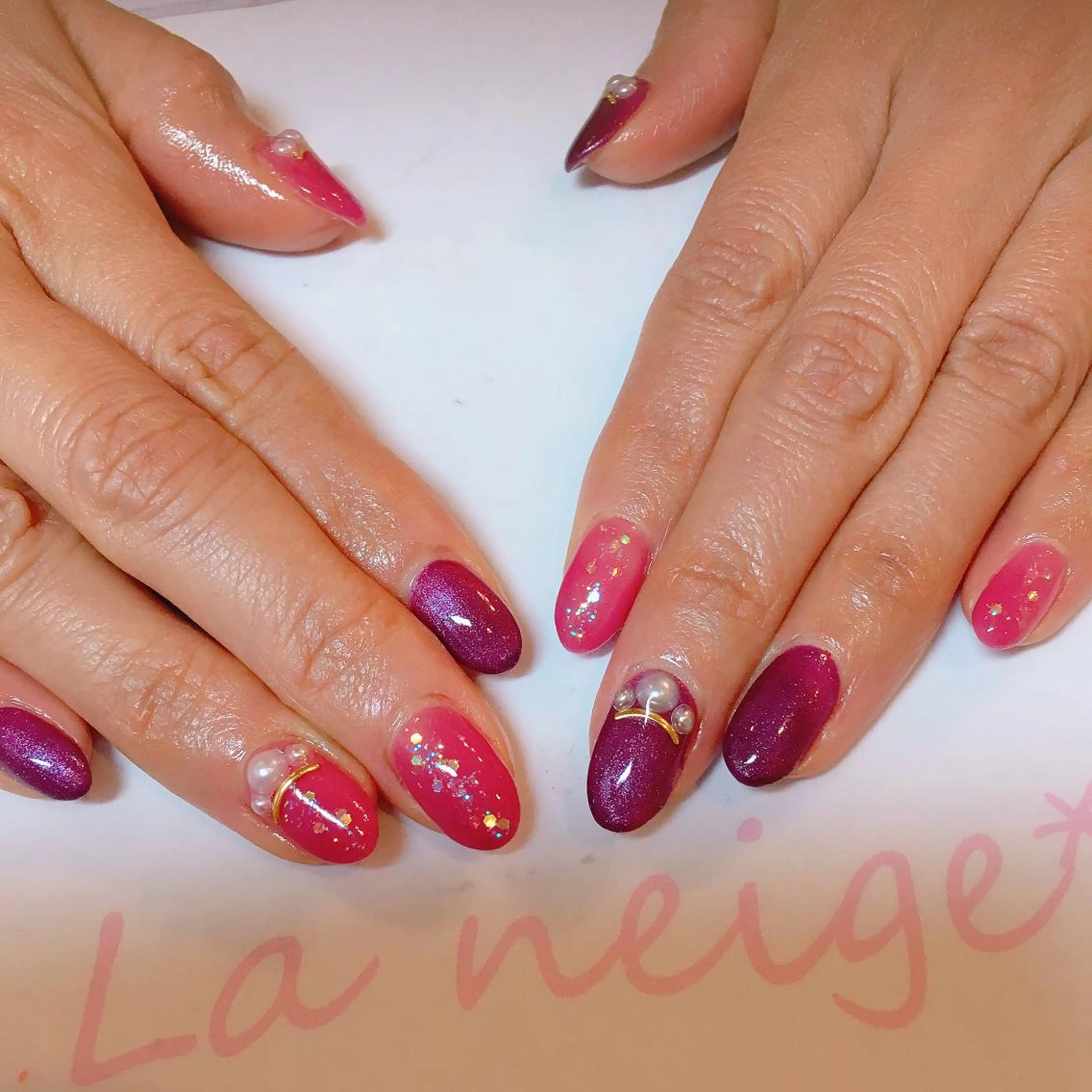 ネイル La neige* yuki 🥯🍑のネイルデザイン