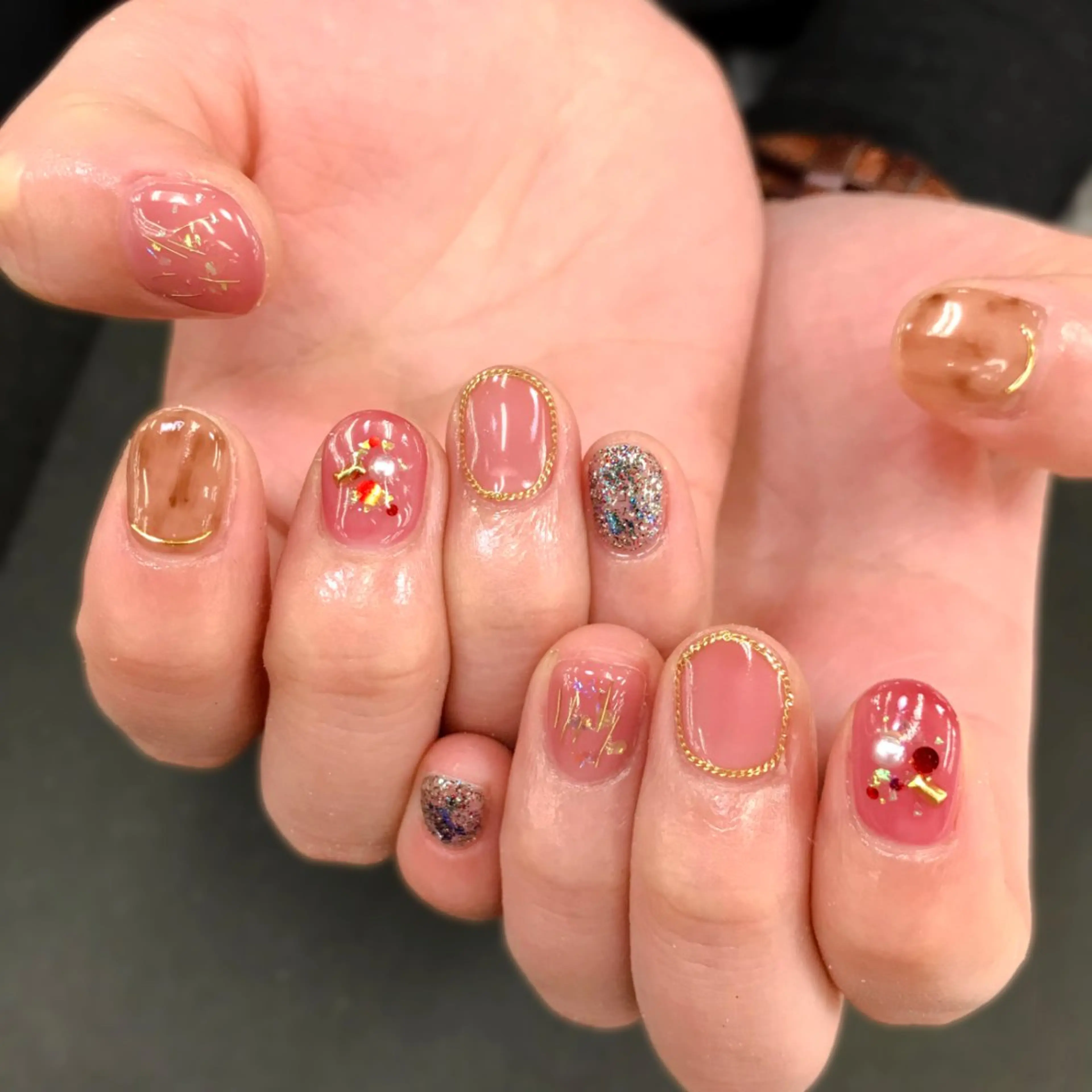 ネイル アートネイル ジェルネイル ショートネイル ハンドネイル NAIL MOONのネイルデザイン