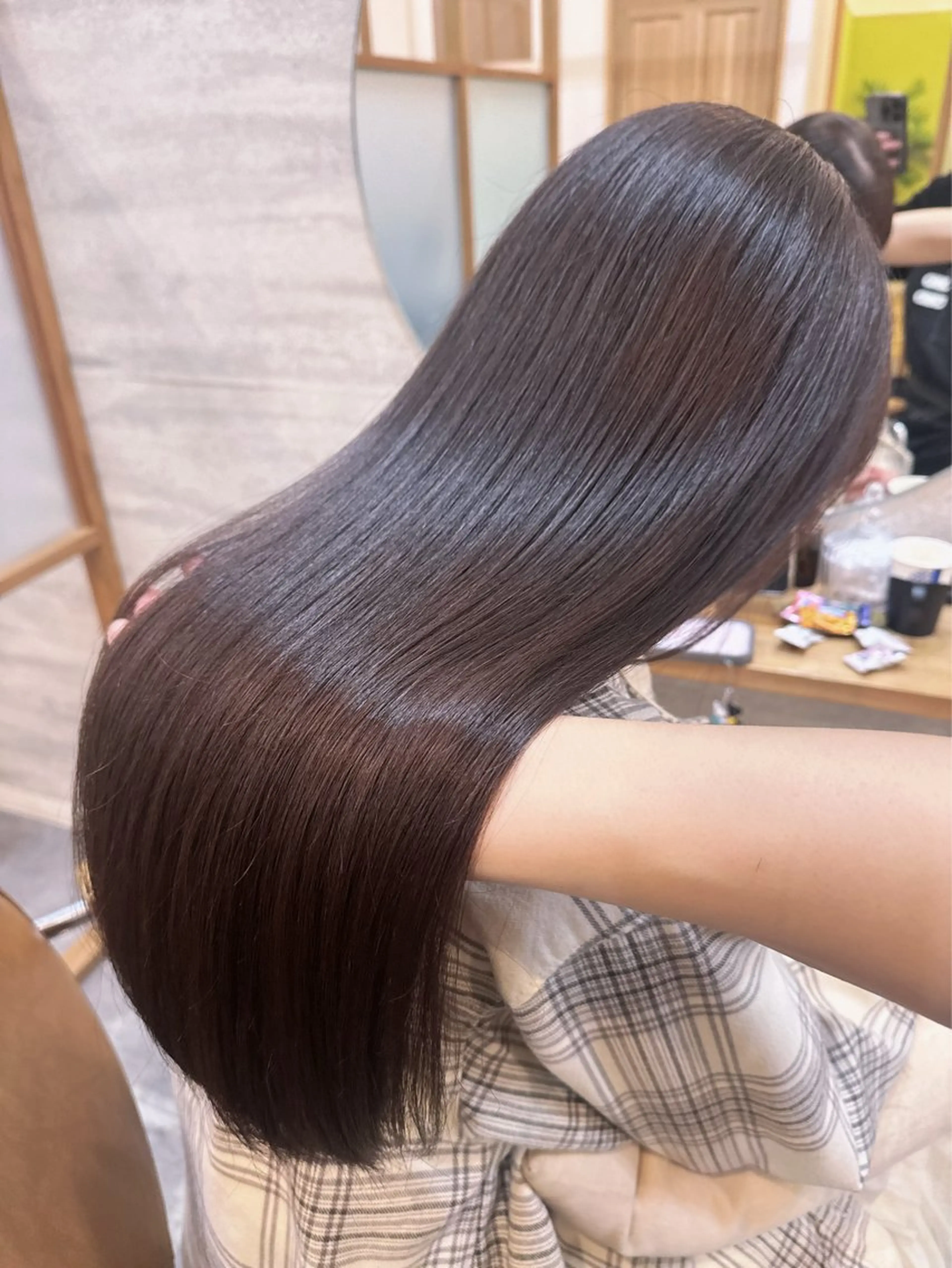 ロング カラー カット 縮毛矯正 トリートメント Zina 髪質改善 たつやのヘアスタイル