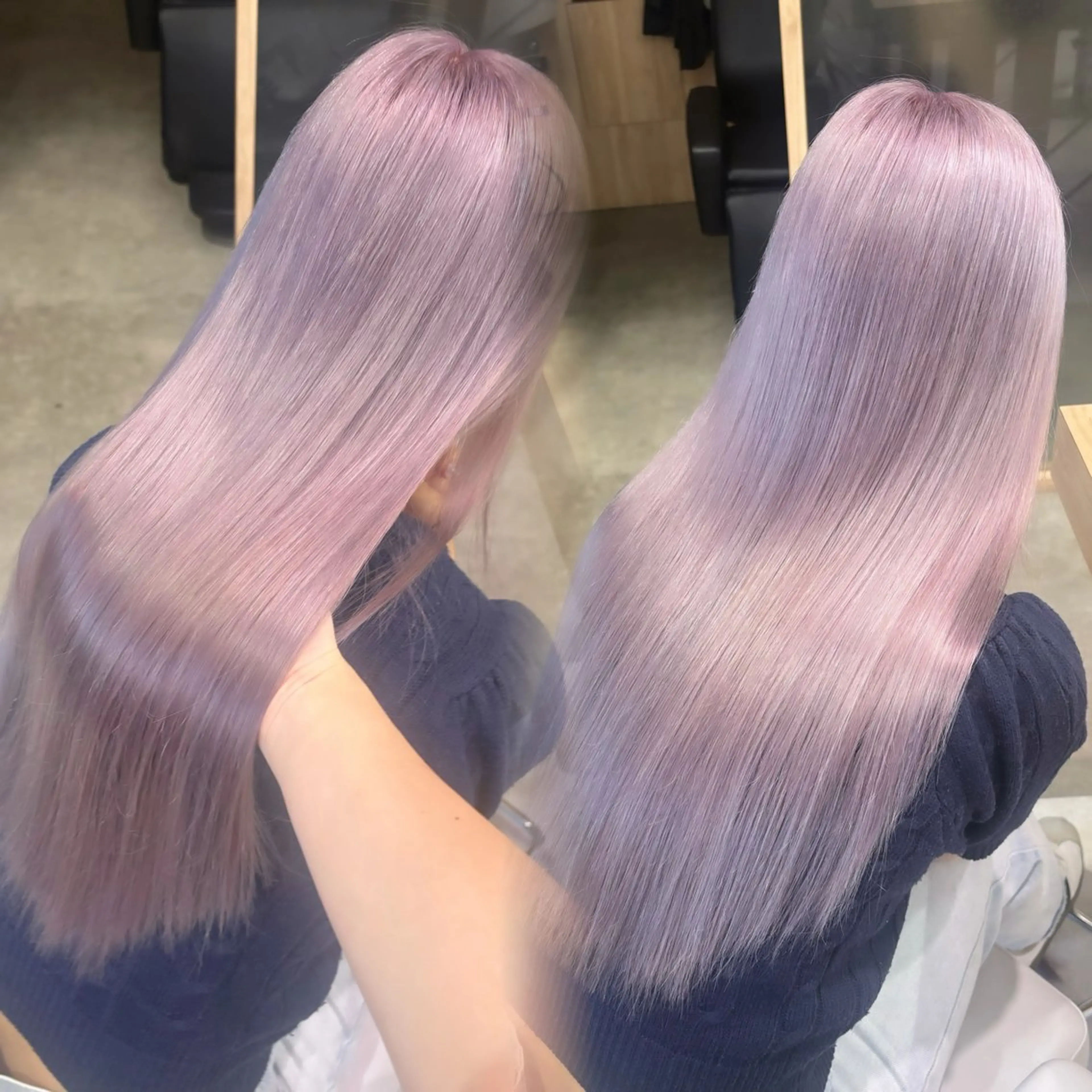 ロング カラー カット ヘアカラー トリートメント 韓国ヘア🇰🇷透明 感カラー/yui💞のヘアスタイル