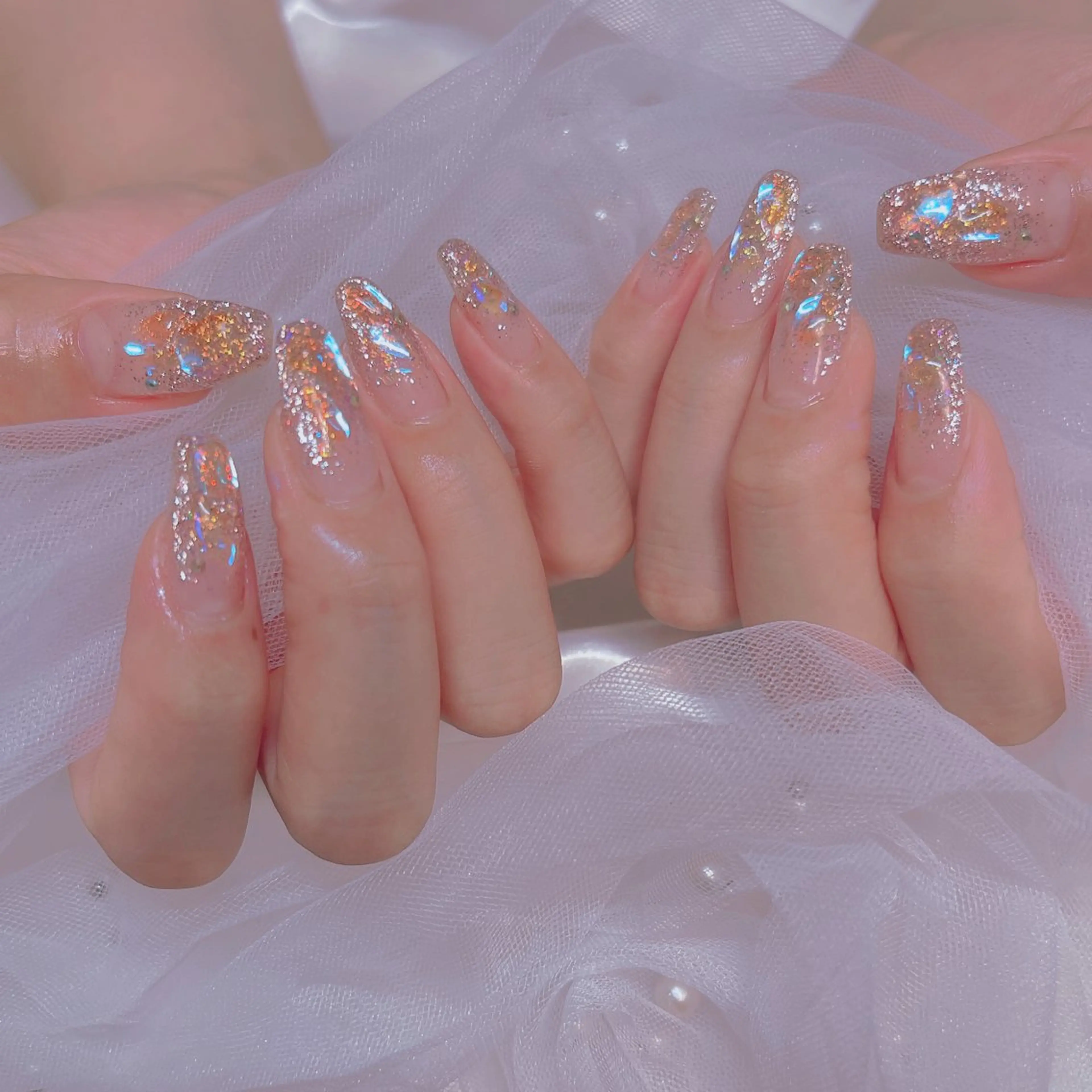 【オフ込み】クリアストーンネイル✨💎の写真