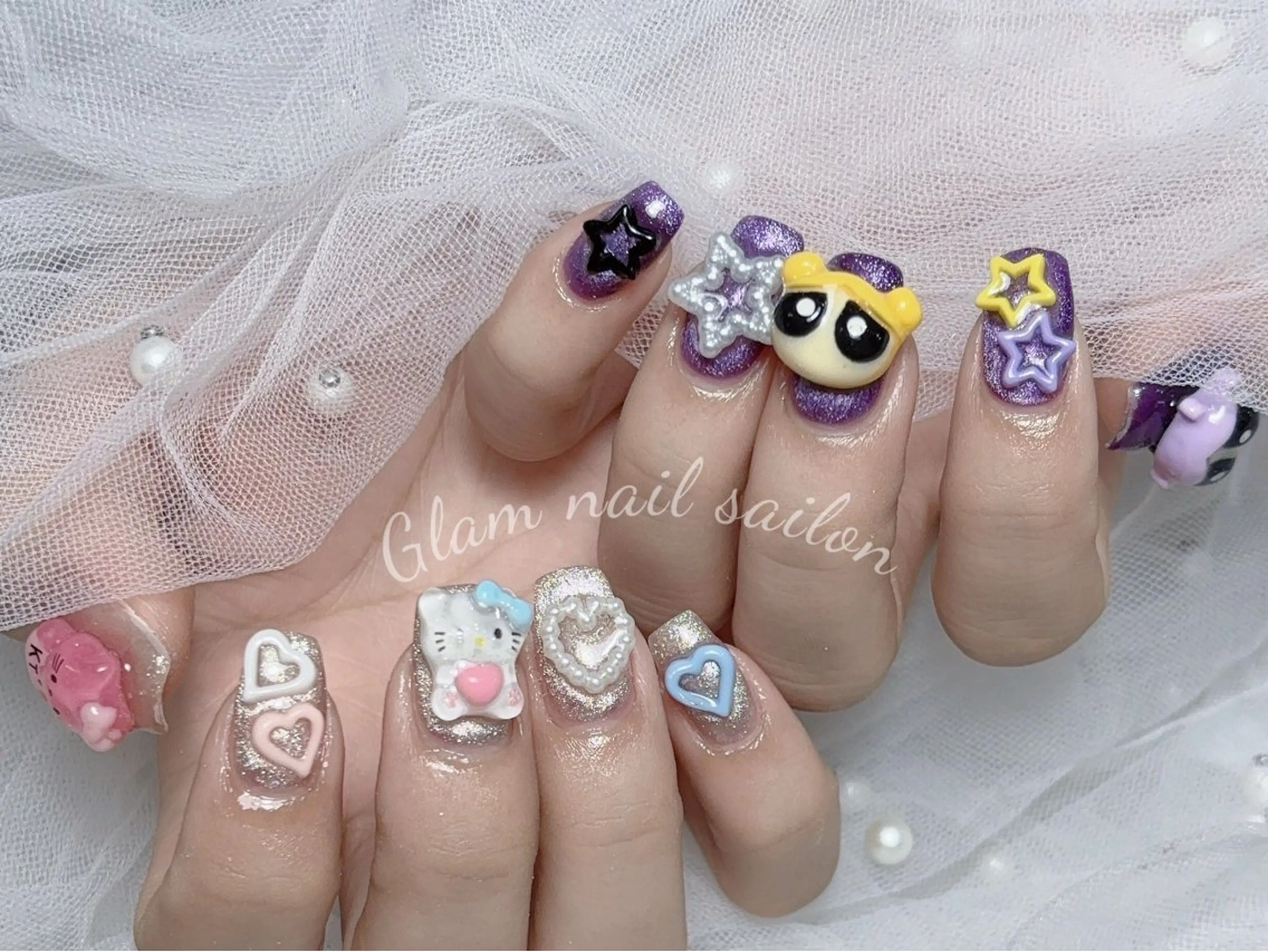 ネイル エツメ💅 長さだし🎀デザインのネイルデザイン