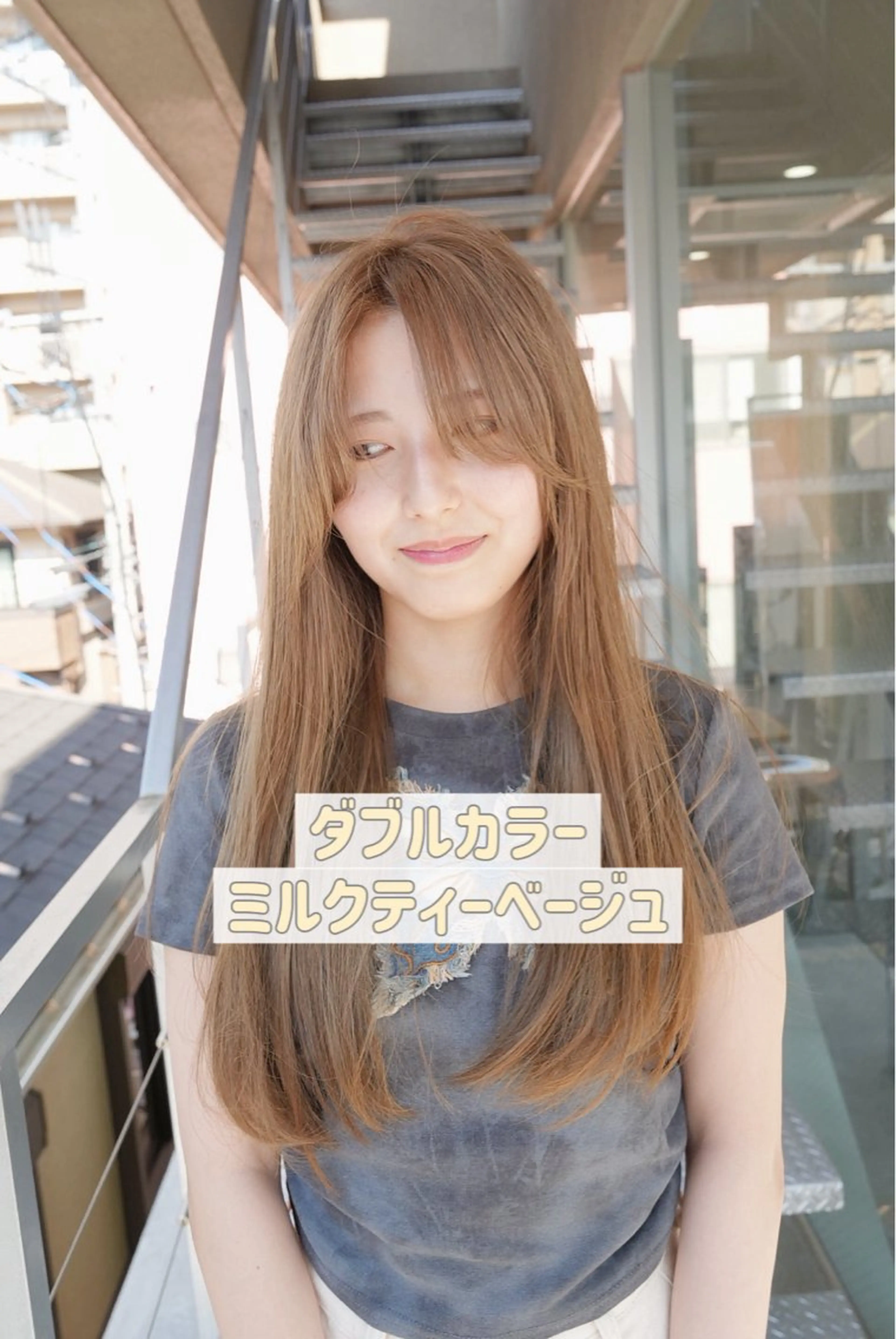 カラー 黒髪 ブリーチ ブルーカラー ブルーブラック ダブルカラー 渡辺 良城のヘアスタイル