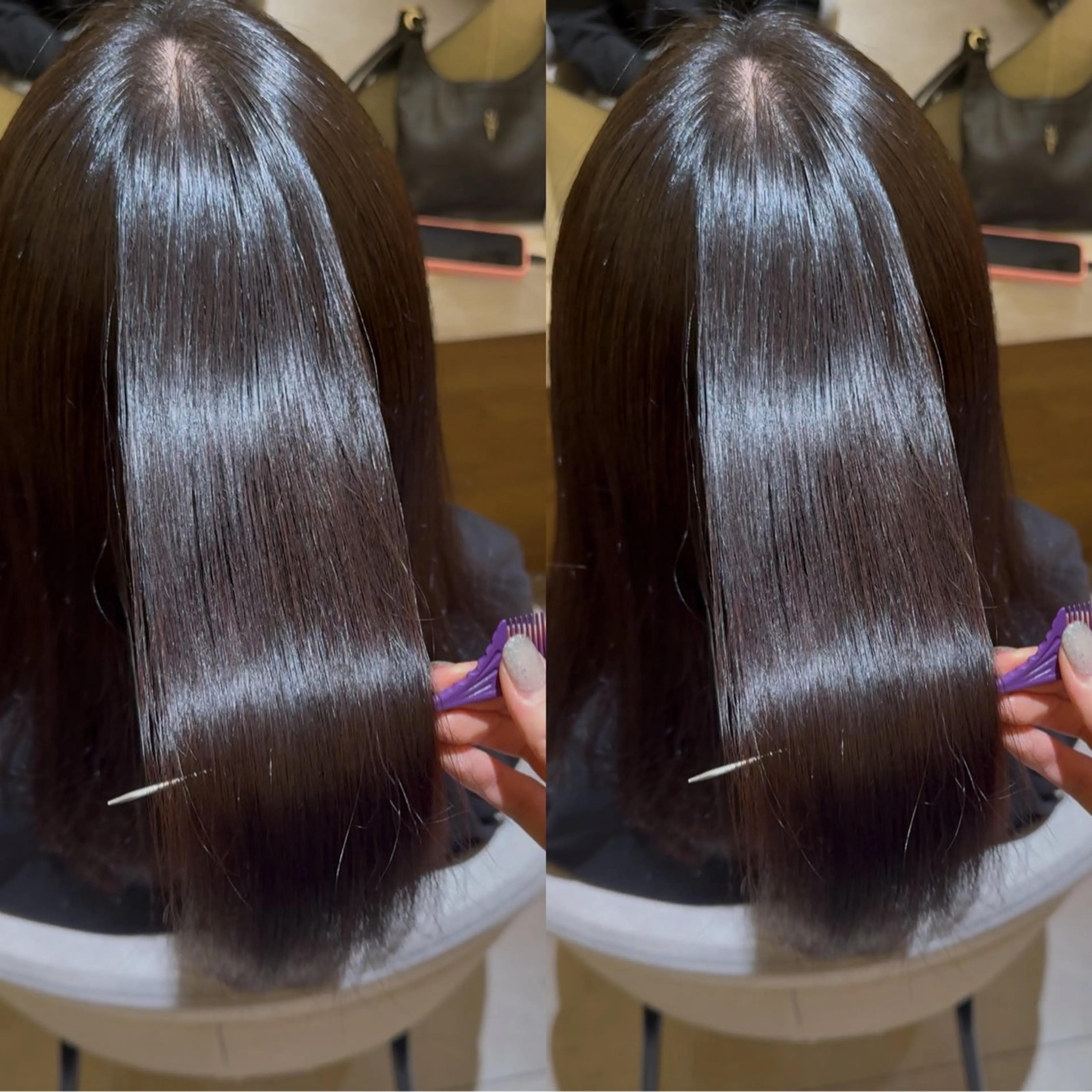 ミディアム 髪質改善 縮毛矯正 酸性ストレート 縮毛矯正 酸性ストレート/ ちさとのヘアスタイル