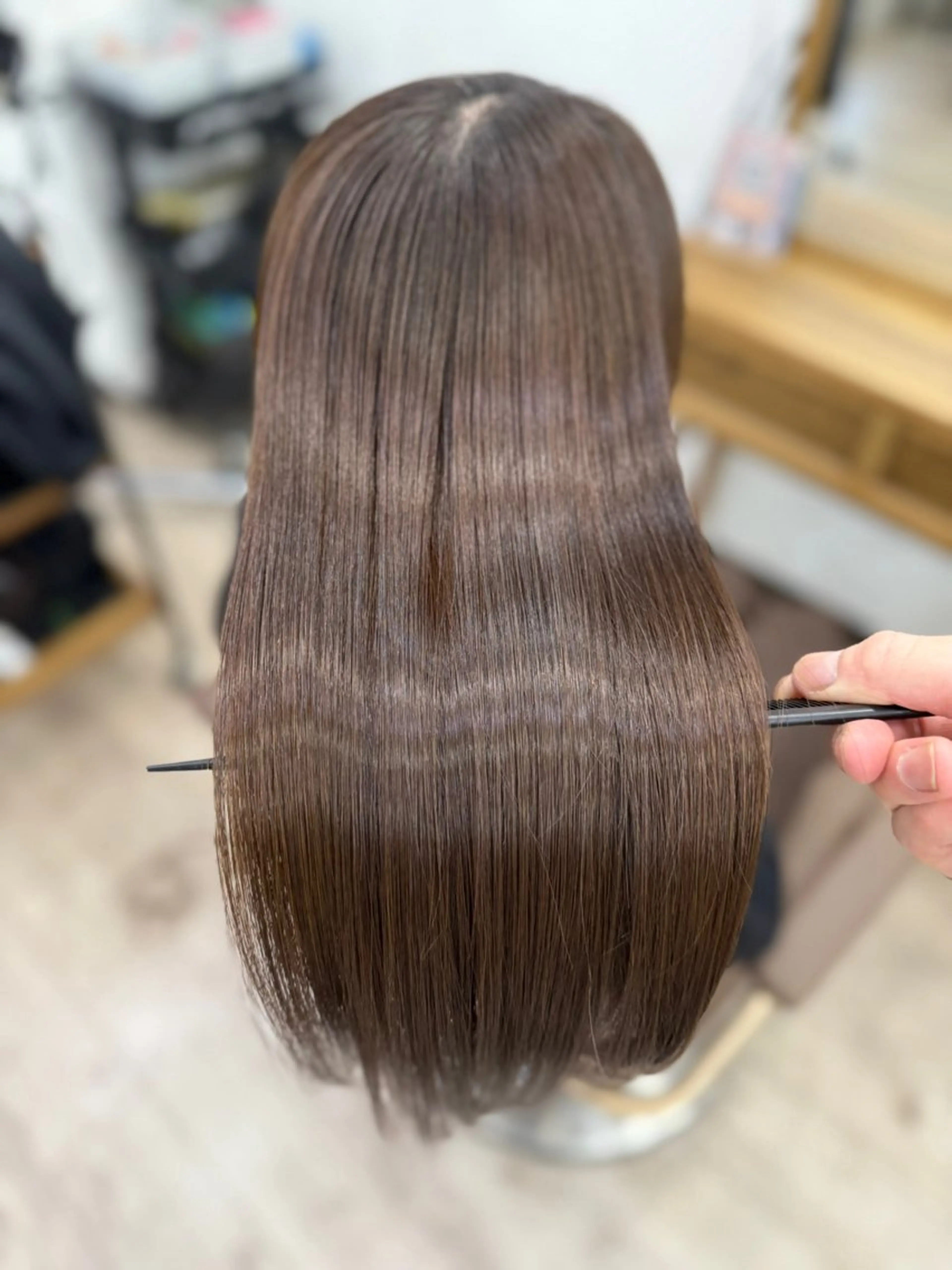 セミロング カット ヘアカラー トリートメント A'SHE横浜所属・髪質改善特化🔥縮毛 、美髪形成のプロ✂️のヘアスタイル