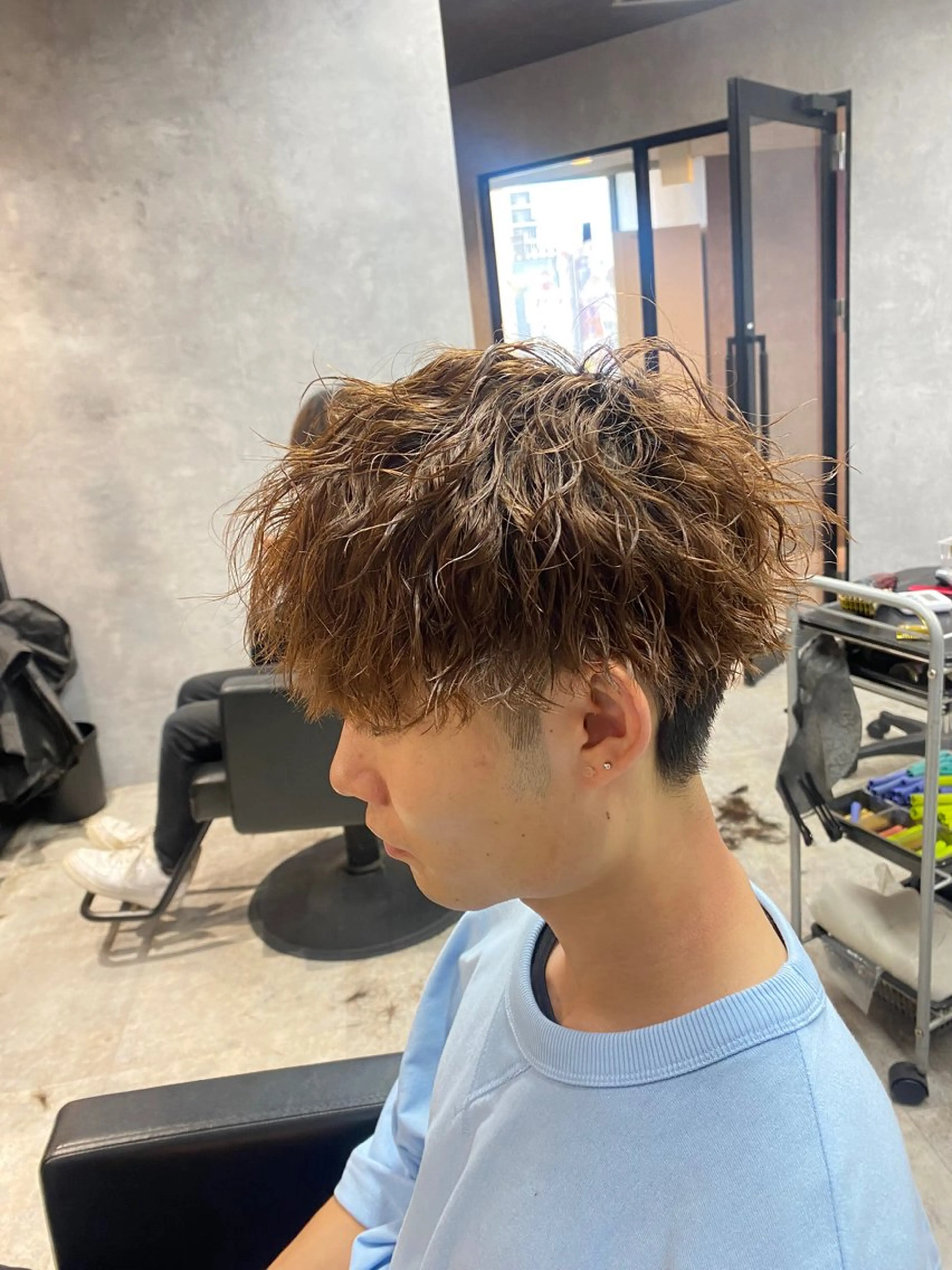 ショート パーマ メンズ メンズパーマ ツイストスパイラルパーマ 波巻きパーマ スパイラルパーマ ツイストスパイラル/ メンズ特化/中川誠也のヘアスタイル