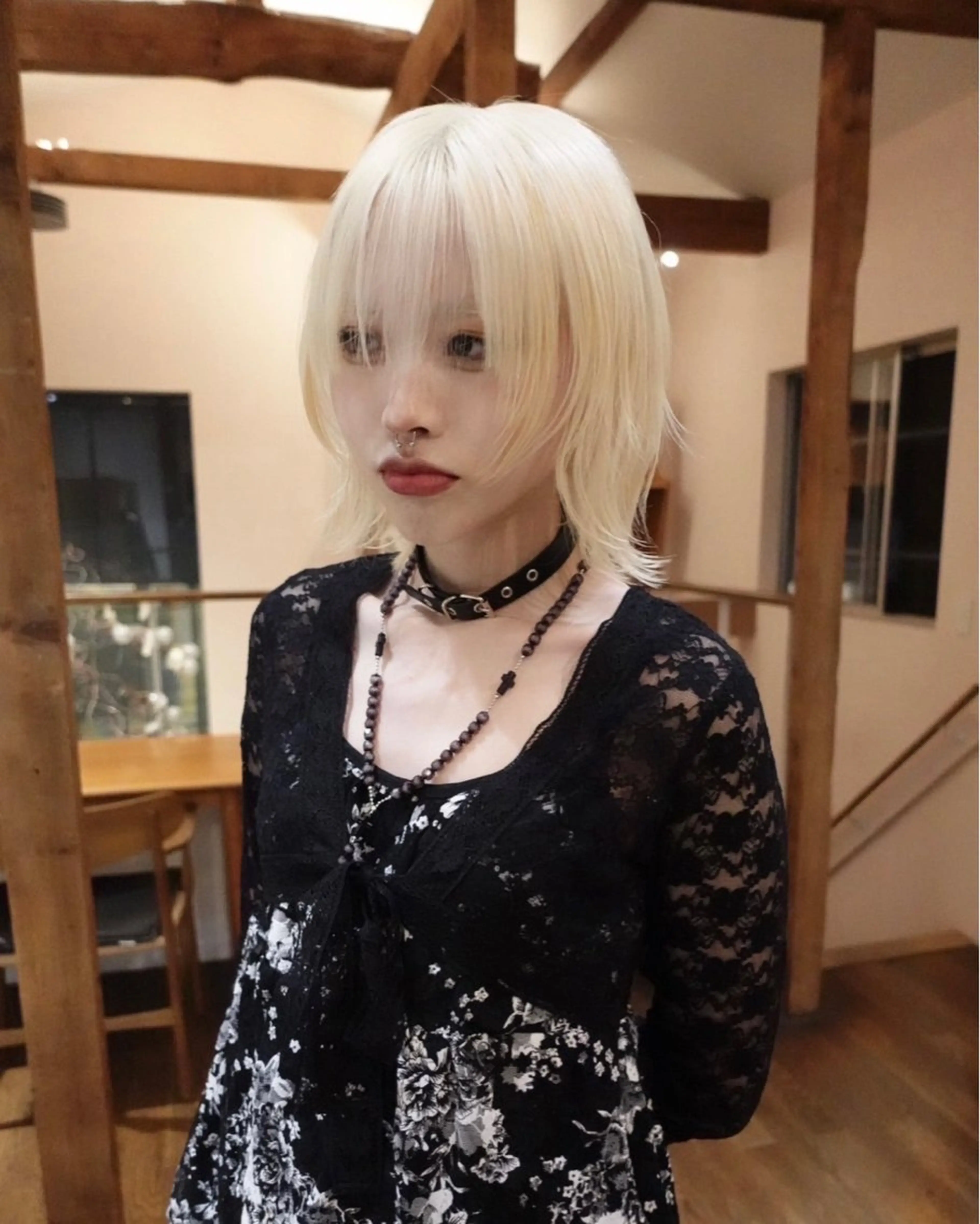 ミディアム ヘアカラー トリートメント Null 表参道所属・岩下昂世/ ハイトーン/デザインのヘアスタイル