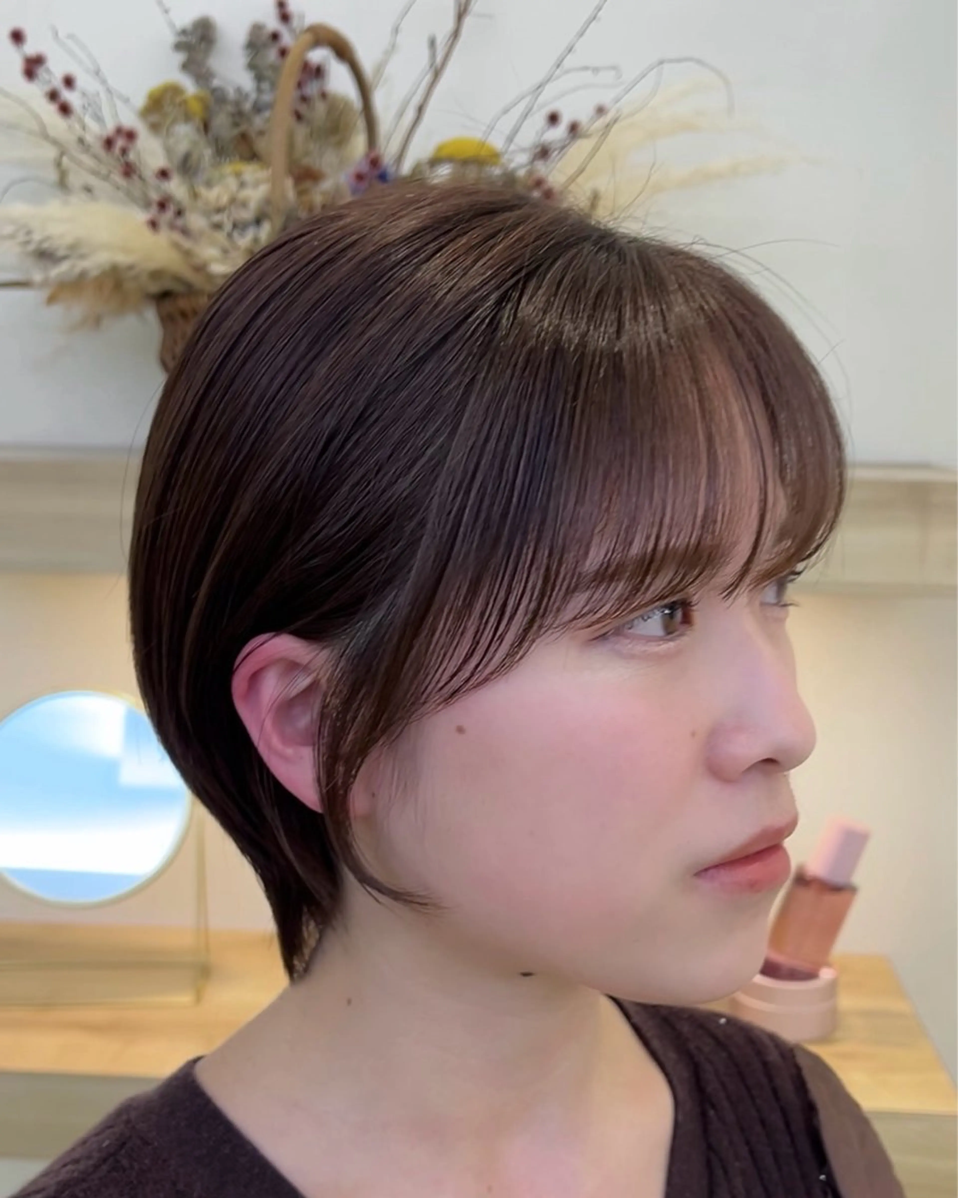 ショート 顔周りカット ショートヘア ワンホンパーマ/ 菜月のヘアスタイル