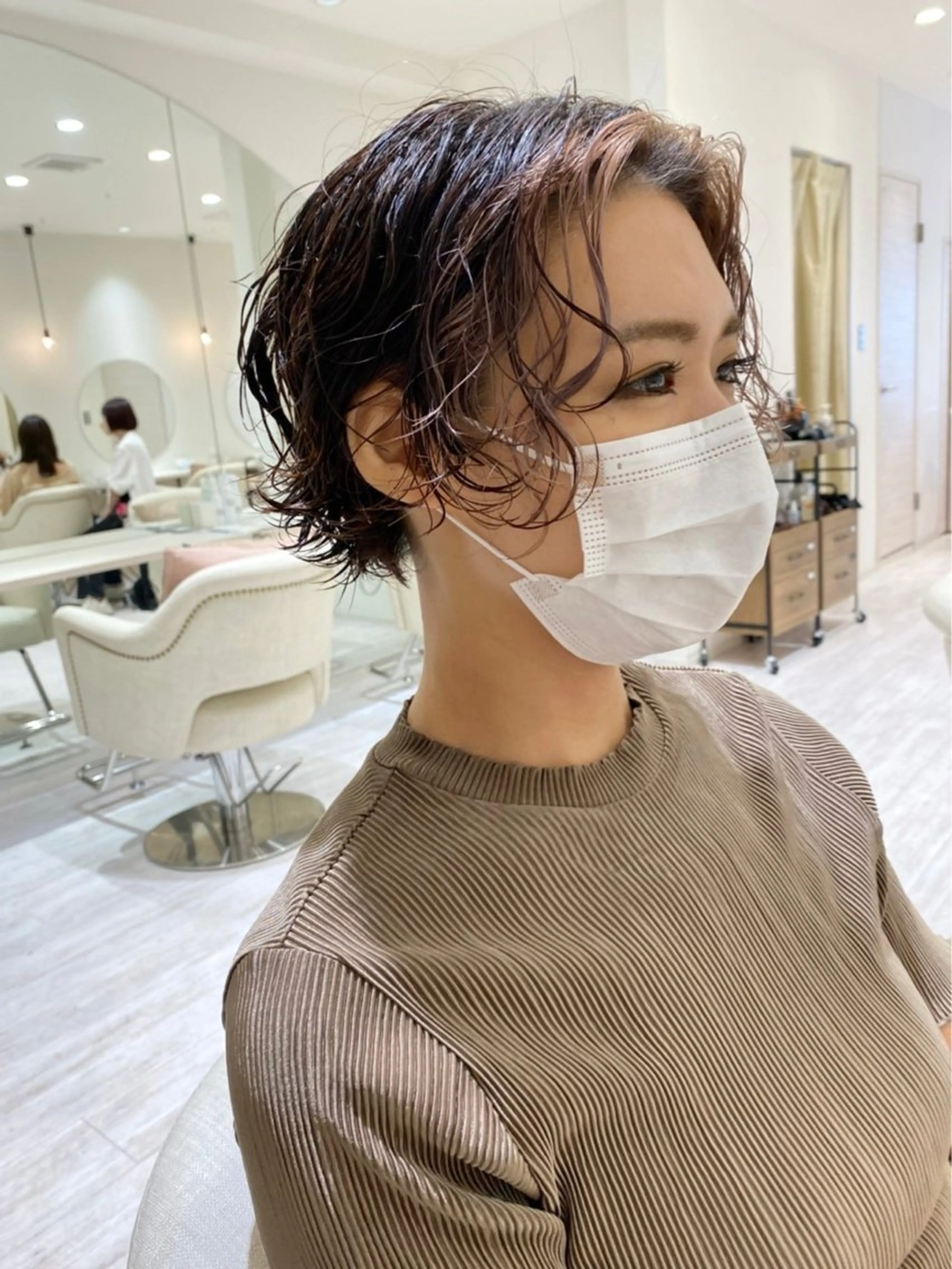 ショート パーマ ショートヘア カット パーマ トリートメント F． 梅田/ボブ/パーマのヘアスタイル