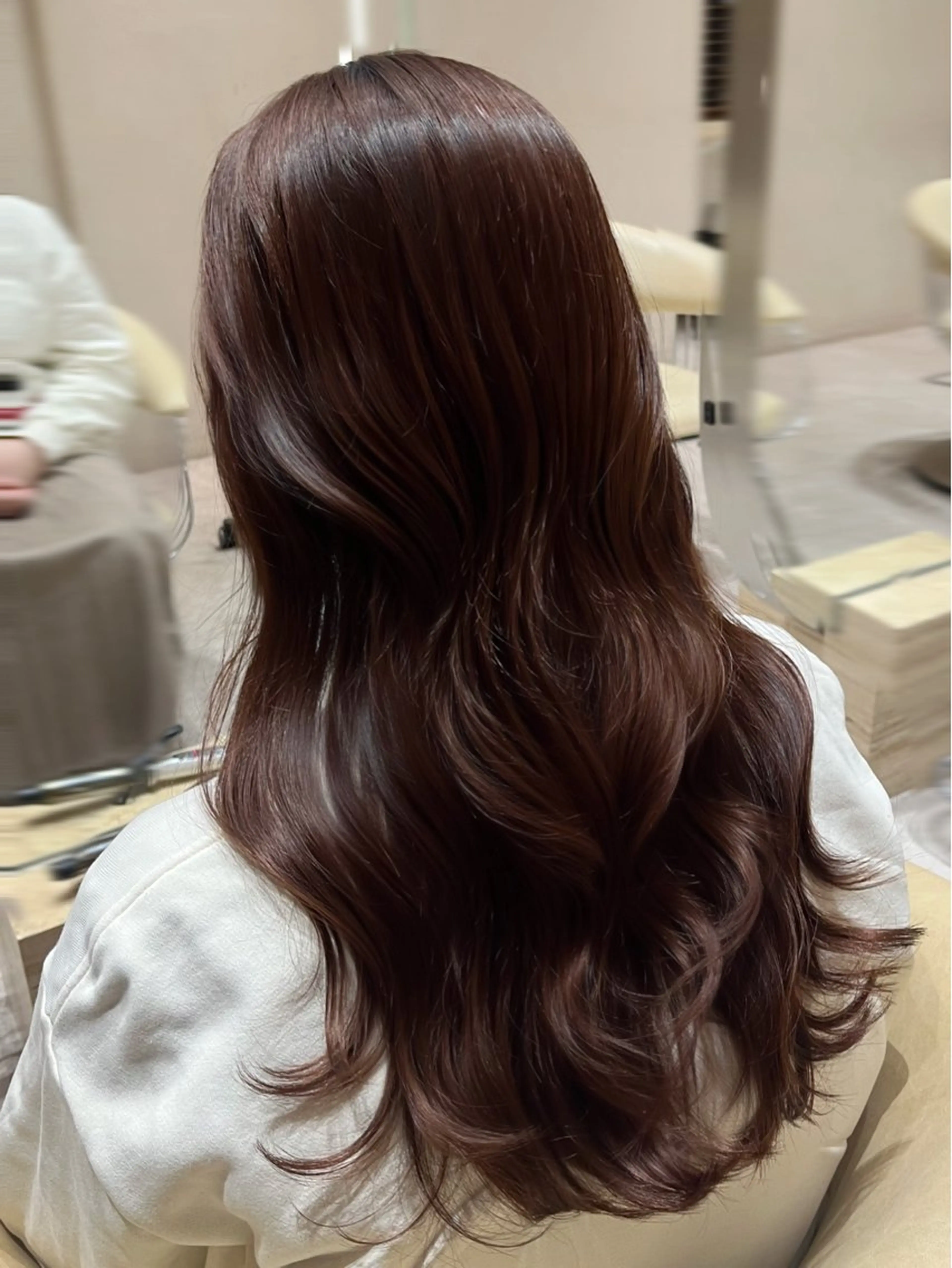 セミロング カラー ヘアカラー 顔周りカット/ 透明感カラー/ユナのヘアスタイル