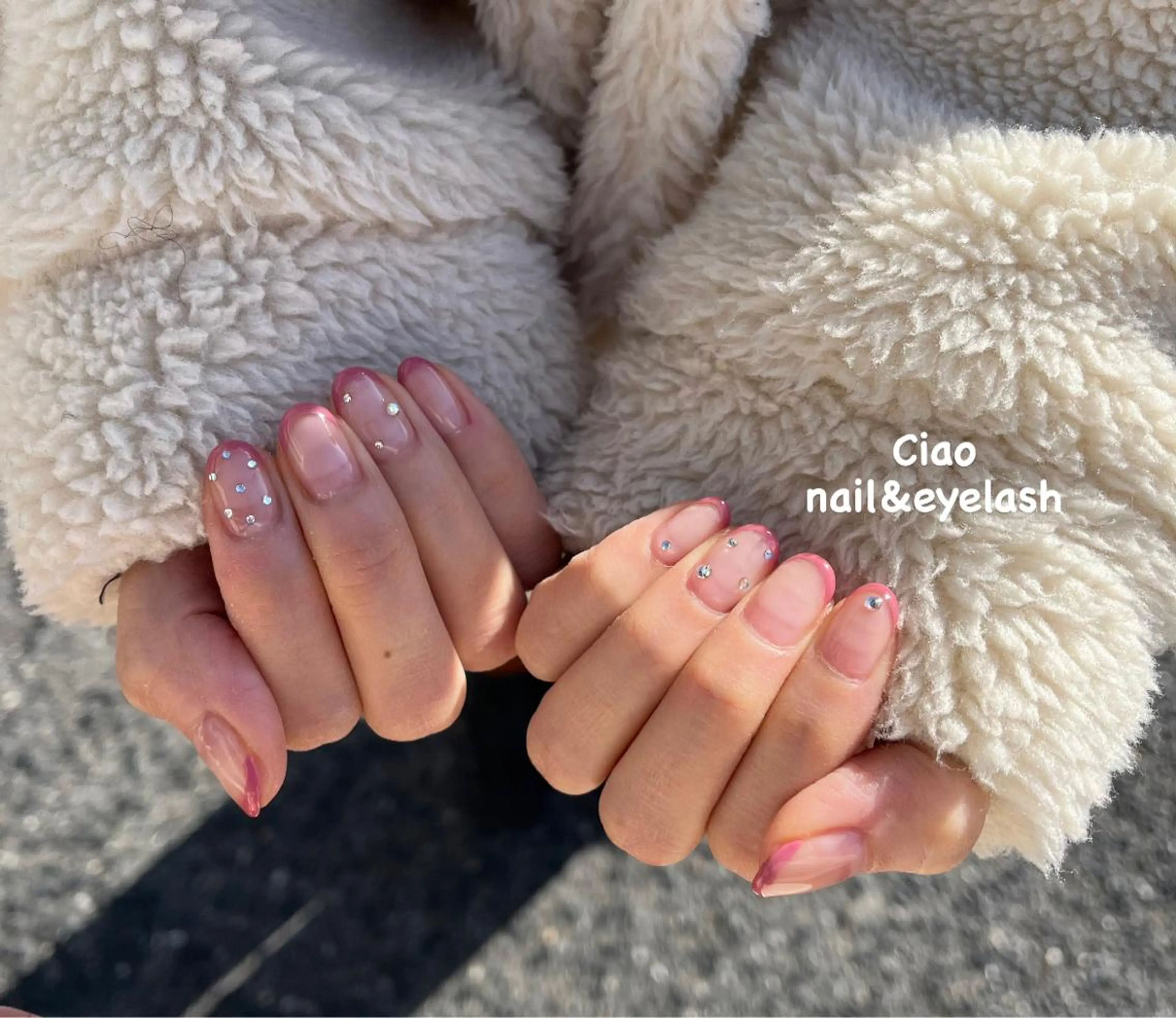 ネイル アートネイル フレンチネイル ジェルネイル ニュアンスネイル 冬ネイル #Amin所属・#Amin nail salonのネイルデザイン