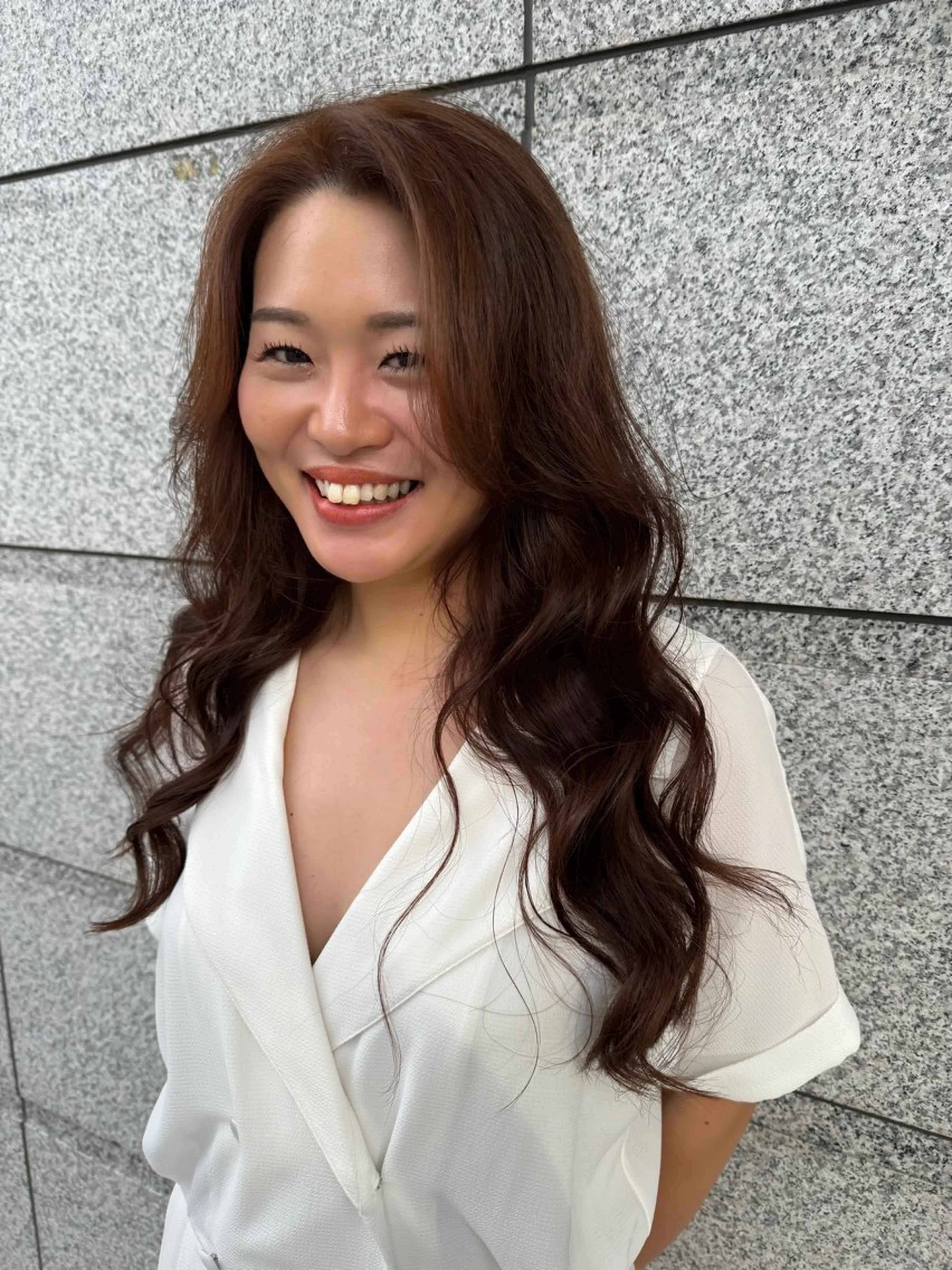 ロング カラー ブラウンカラー オレンジ TERRACE 三宮店【テラス】所属・岸田 真由のヘアスタイル