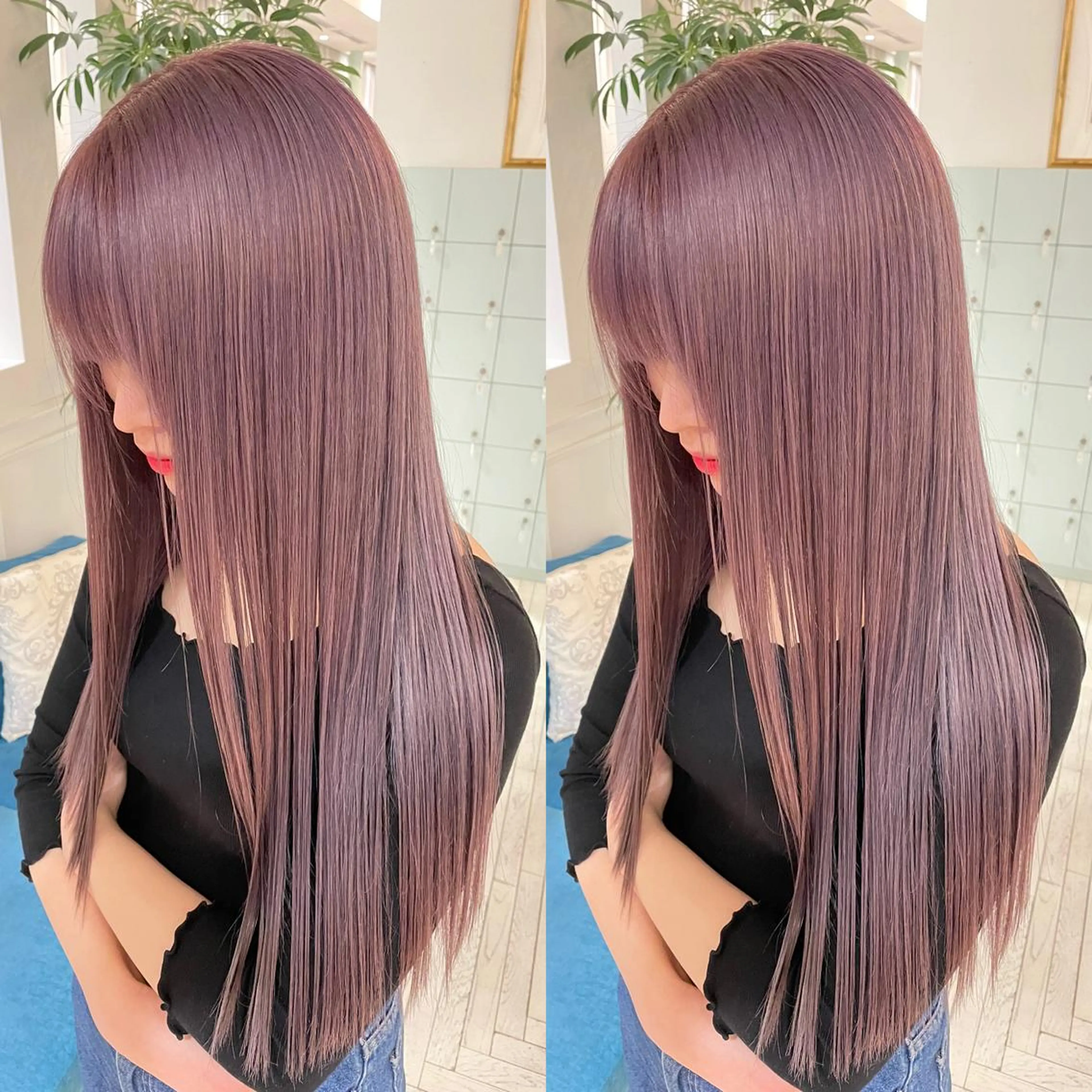 ロング カラー ブリーチ カット ヘアカラー トリートメント ヘアセット 💜ハイトーン💛 マジカルかいちゃんのヘアスタイル