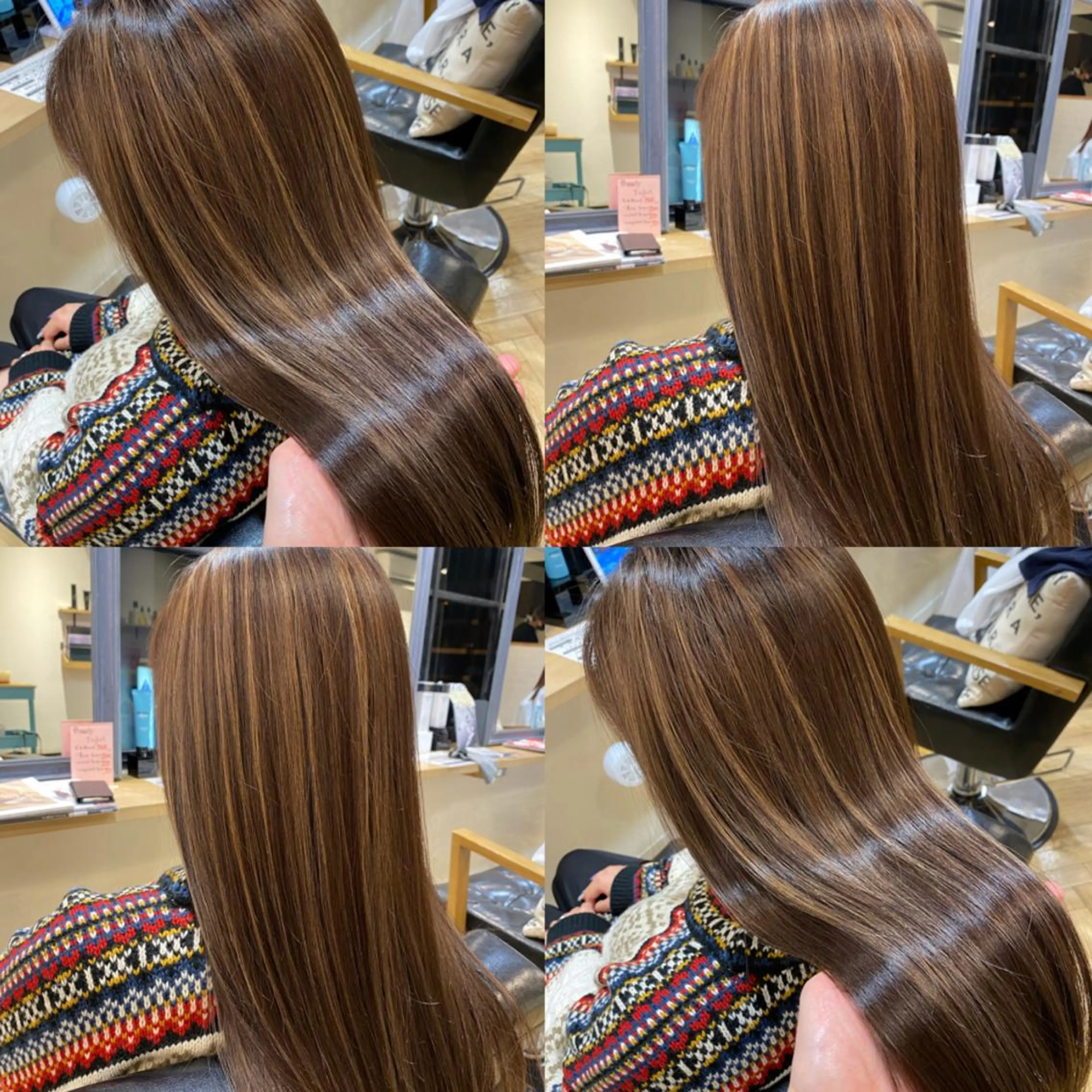 ロング カラー ベージュカラー ハイライトカラー ハイライト 艶カラー/韓国顔周り 🎀mamiのヘアスタイル