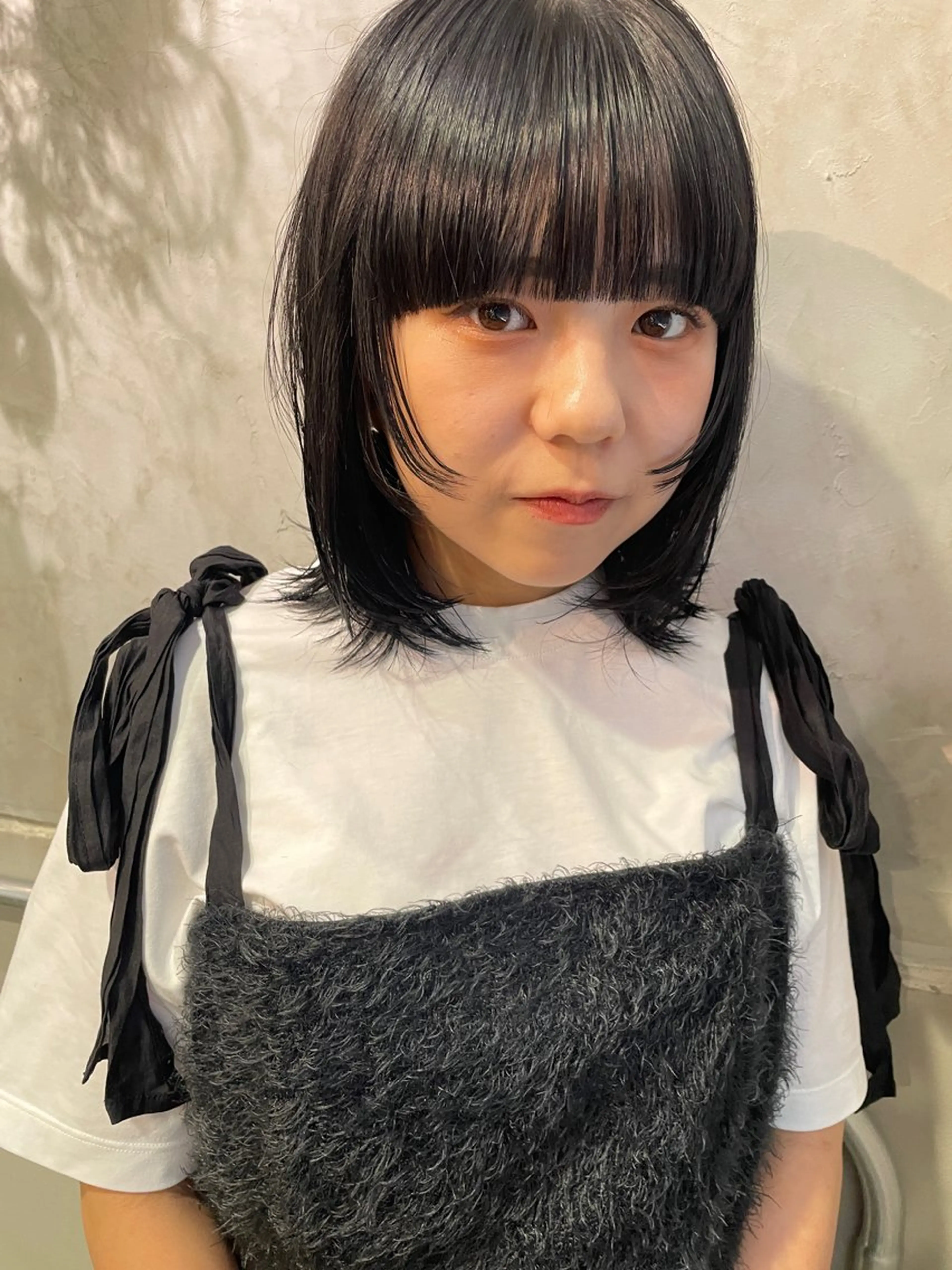 ミディアム カラー カット ヘアカラー トリートメント さの あやねのヘアスタイル