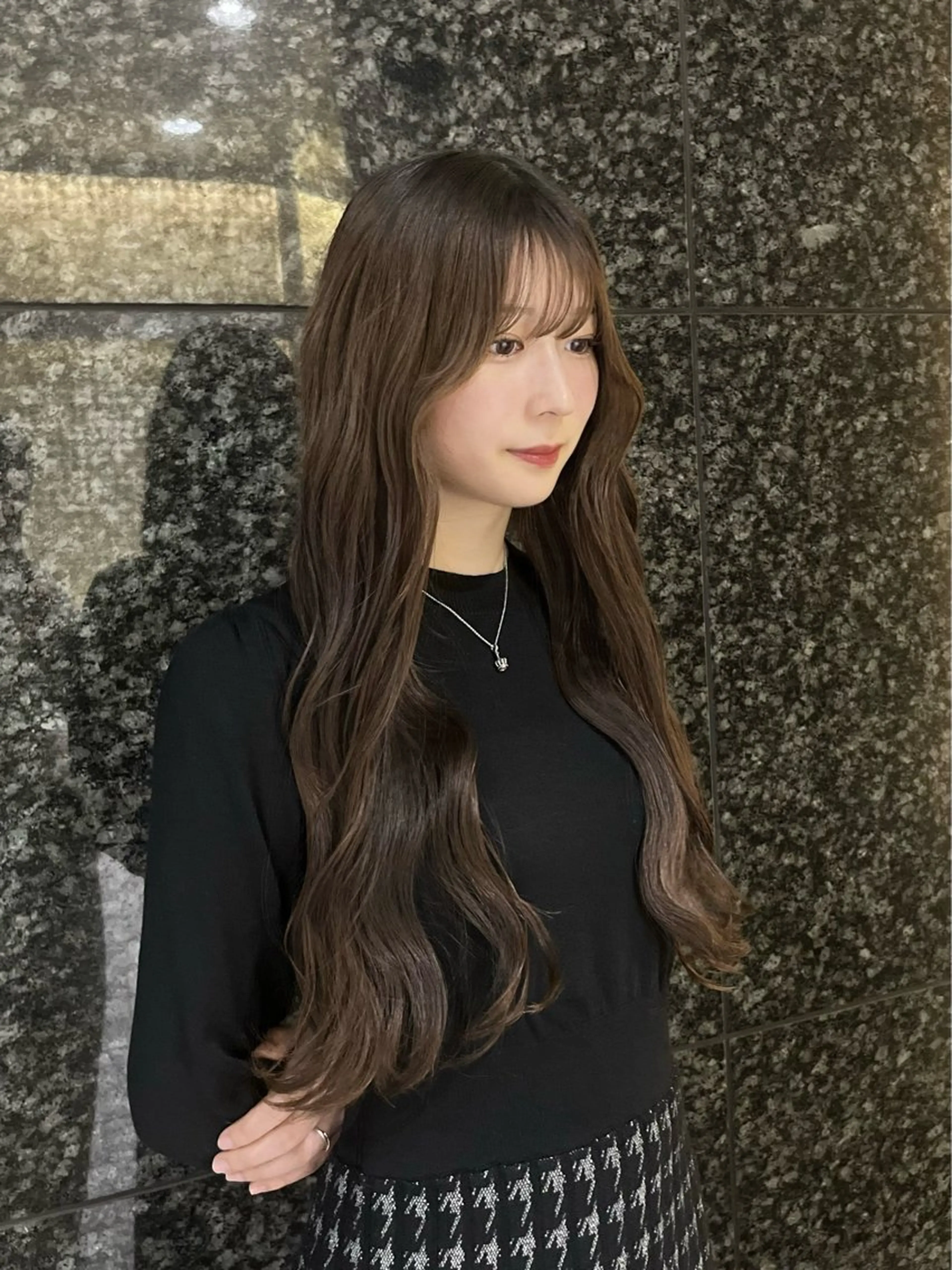 ロング カラー アッシュ 顔まわり/オフィス カラー/青栁優🔆のヘアスタイル