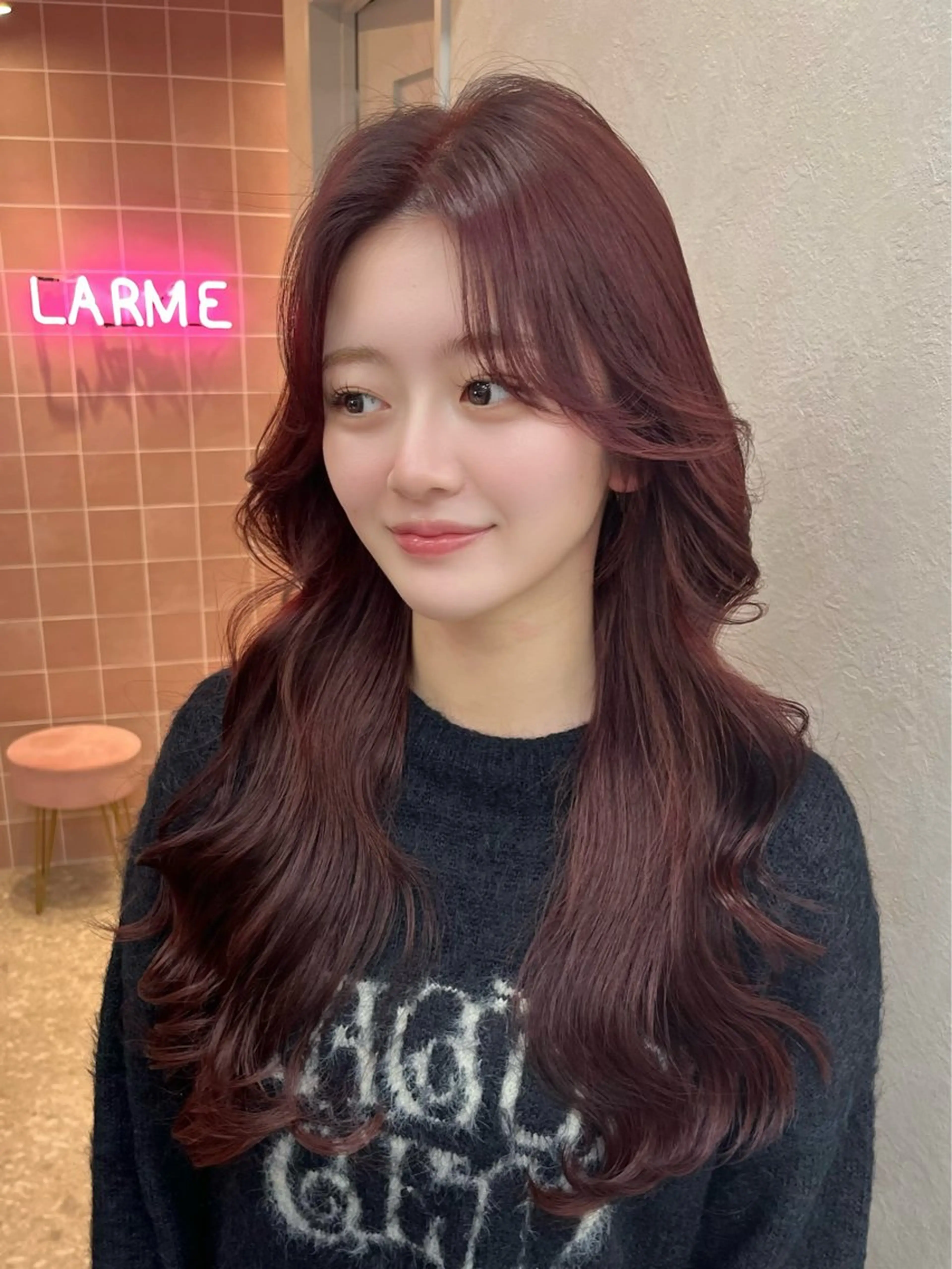 ロング カラー カット ヘアカラー トリートメント 韓国ハッシュカット/ 新宿/髪質改善/岡崎のヘアスタイル