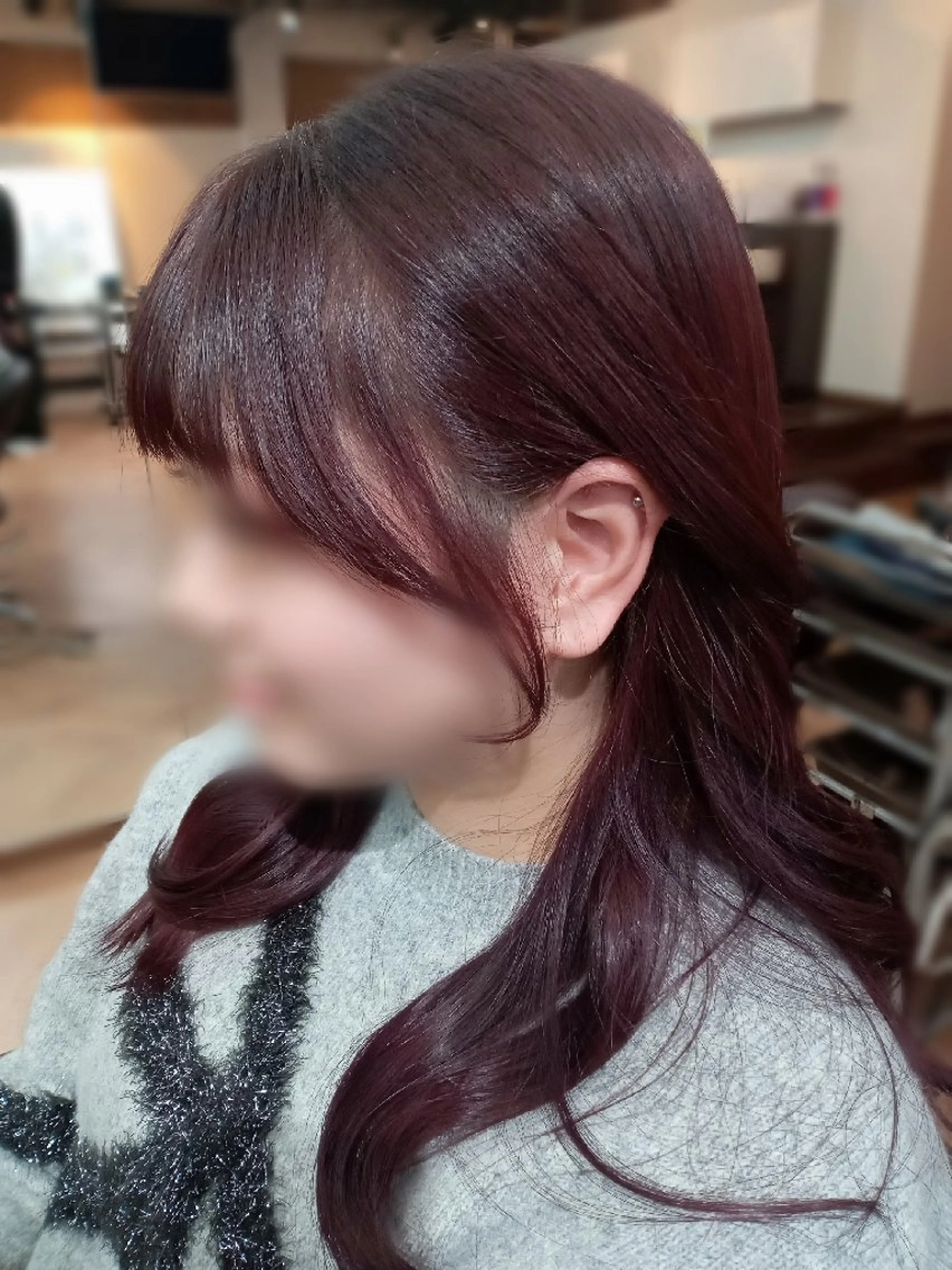 ロング カラー ラベンダーカラー ピンクカラー ピンクラベンダー 顔周りカット おくれ毛 久村 奈菜のヘアスタイル