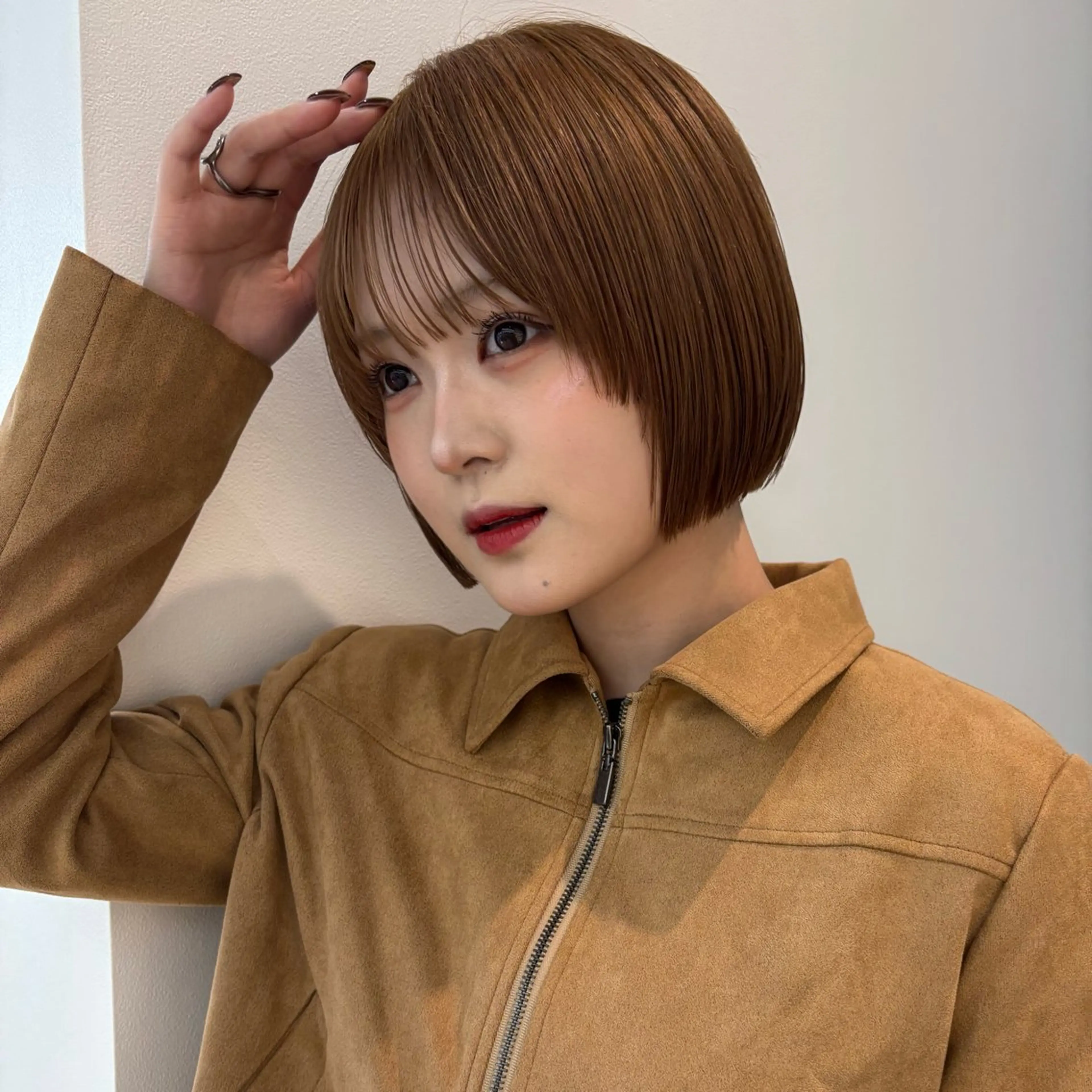 カラー saki‪🌱‬♡ /ボブ/透明感カラーのヘアスタイル