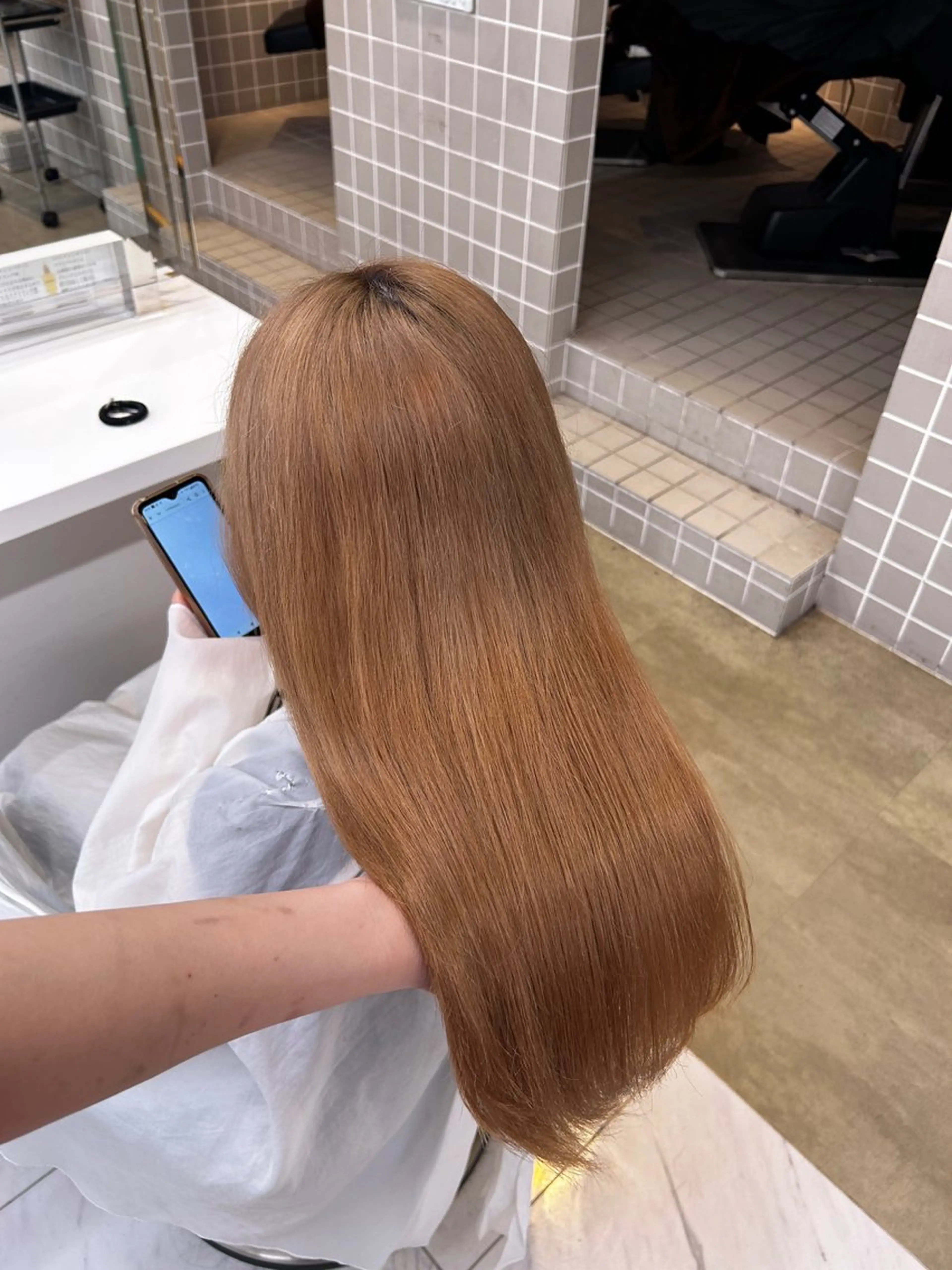 ロング カラー カット ヘアカラー トリートメント ヘッドスパ ヘアセット 🥯縮毛/レイヤー/ ベージュヘア🥯のヘアスタイル