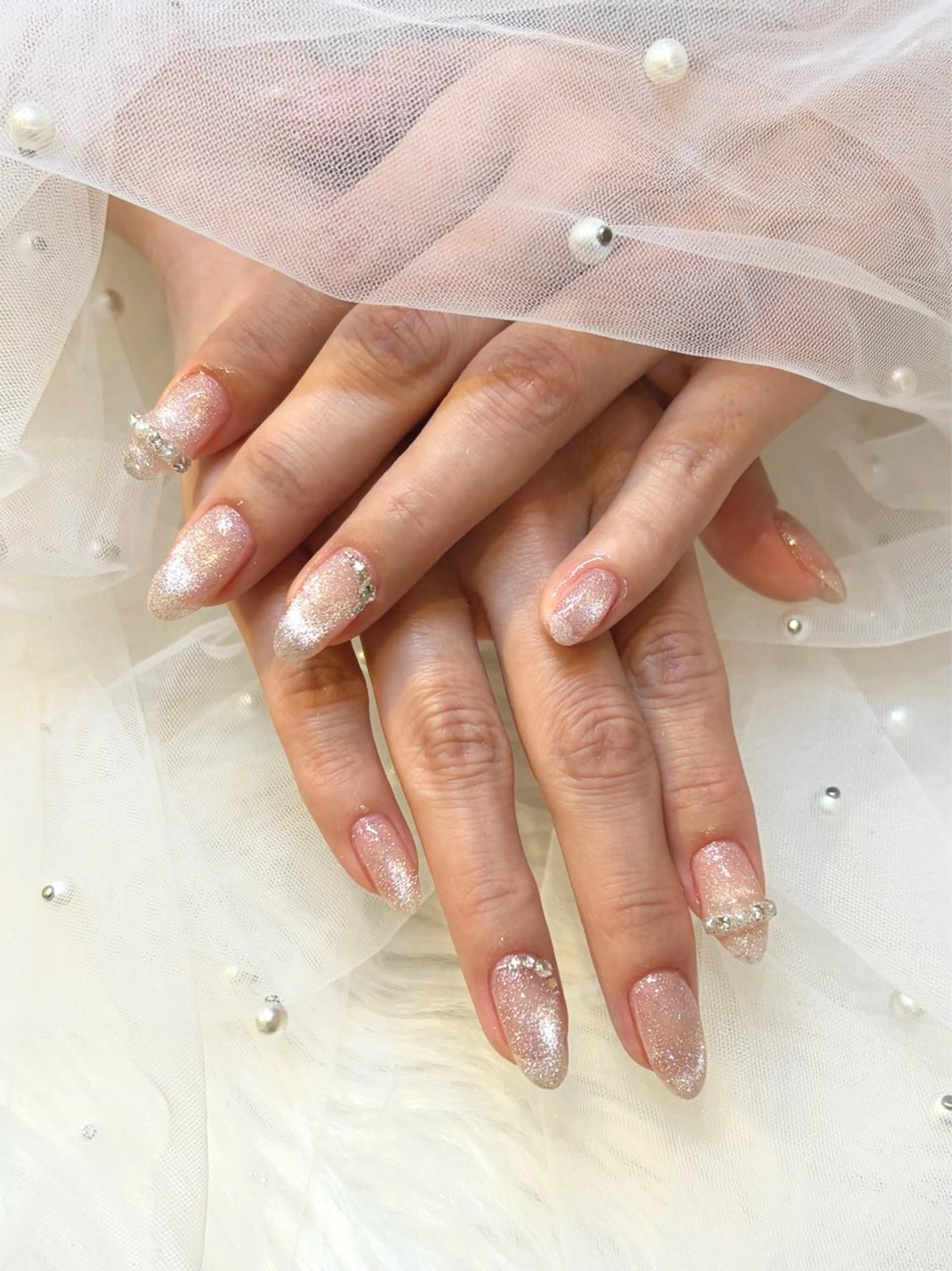 ネイル フラッシュネイル キラキラネイル マグネットネイル 持ち込み エミラボーテ 心斎橋店所属・ODA HIMARIのネイルデザイン