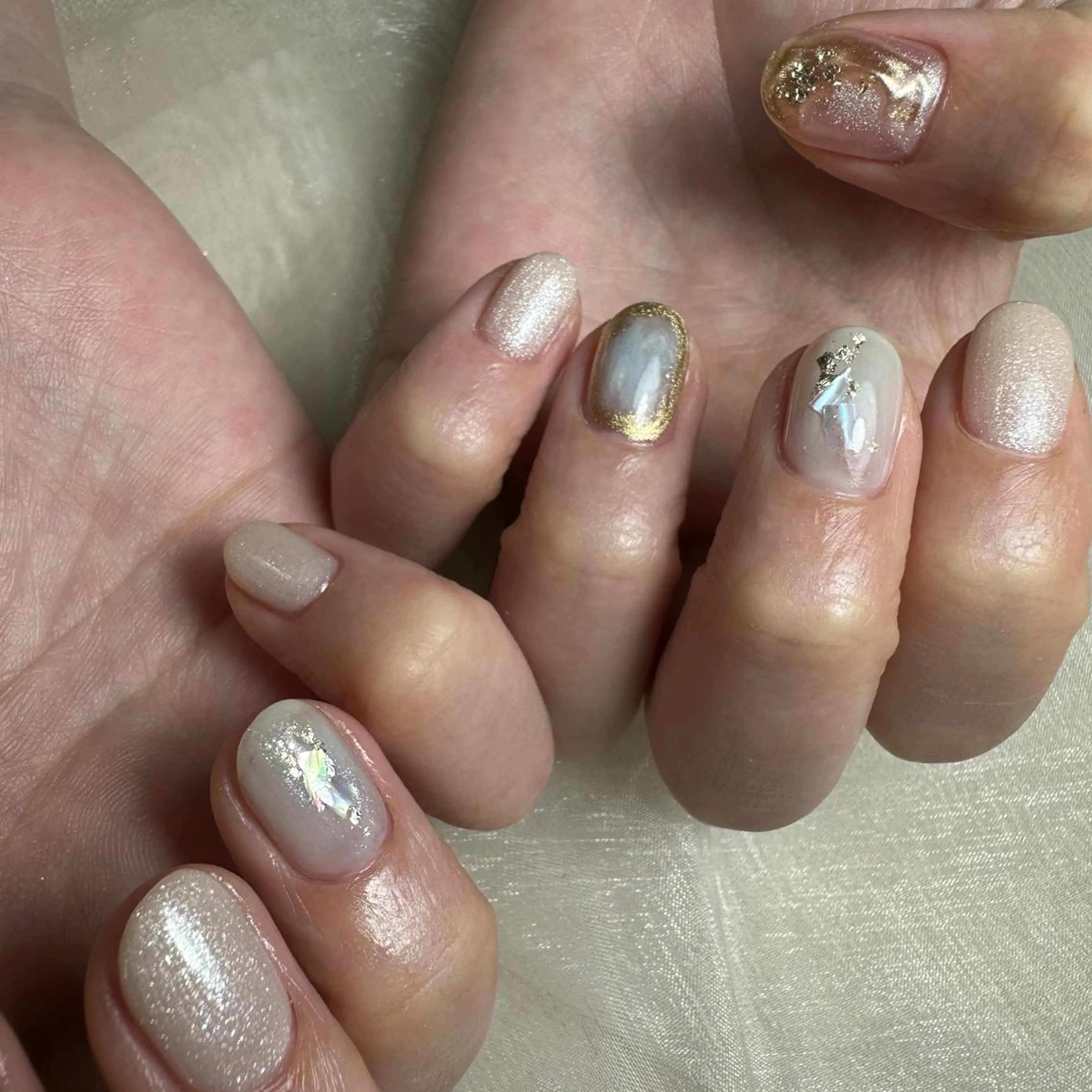 ネイル ブルー ハンドネイル repos~ルポ~所属・里見 麗のネイルデザイン