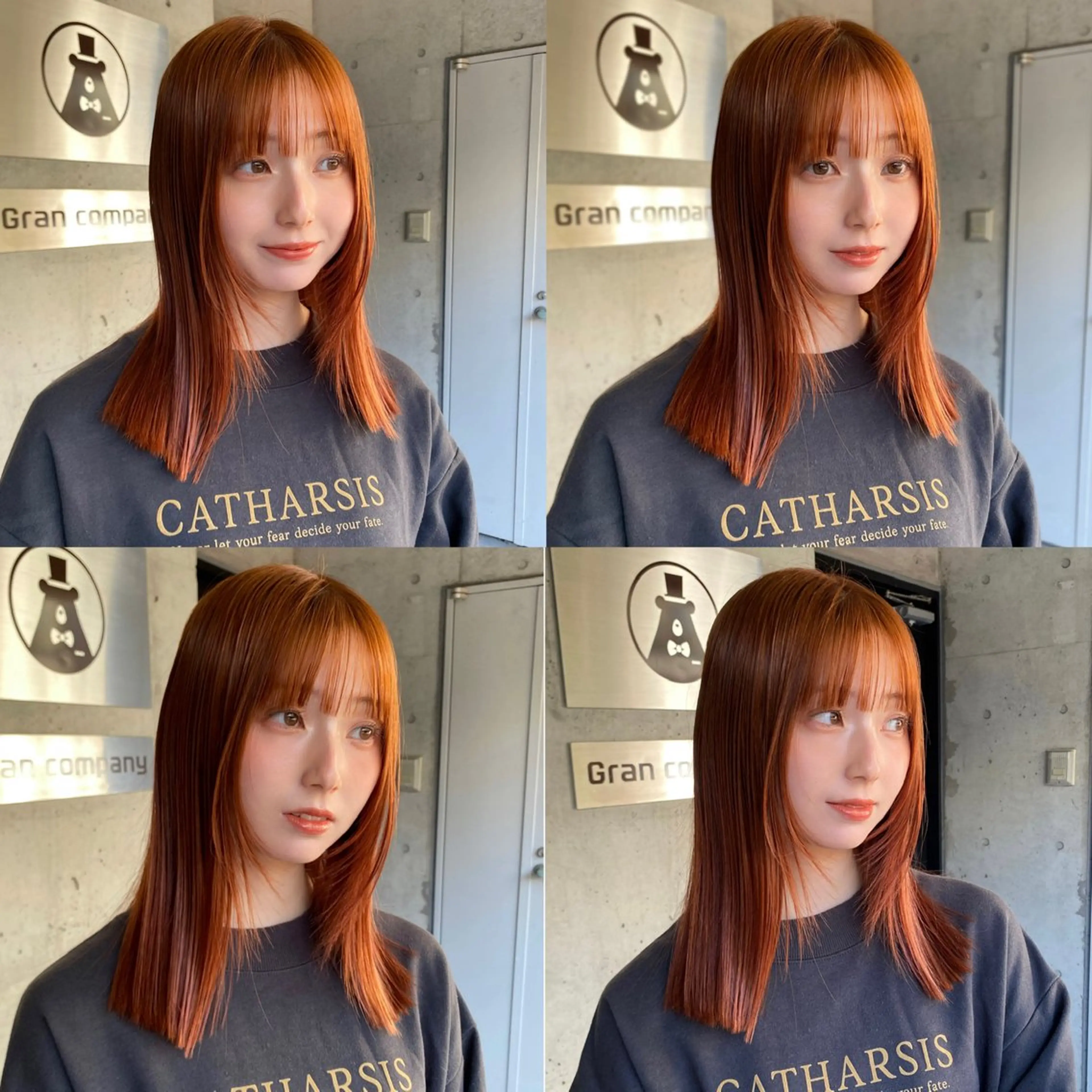 ミディアム カラー ブリーチ ダブルカラー ブリーチなしカラー オレンジ トリートメント ヘアカラー トリートメント shiori/暖色/ レイヤー/似合わせのヘアスタイル