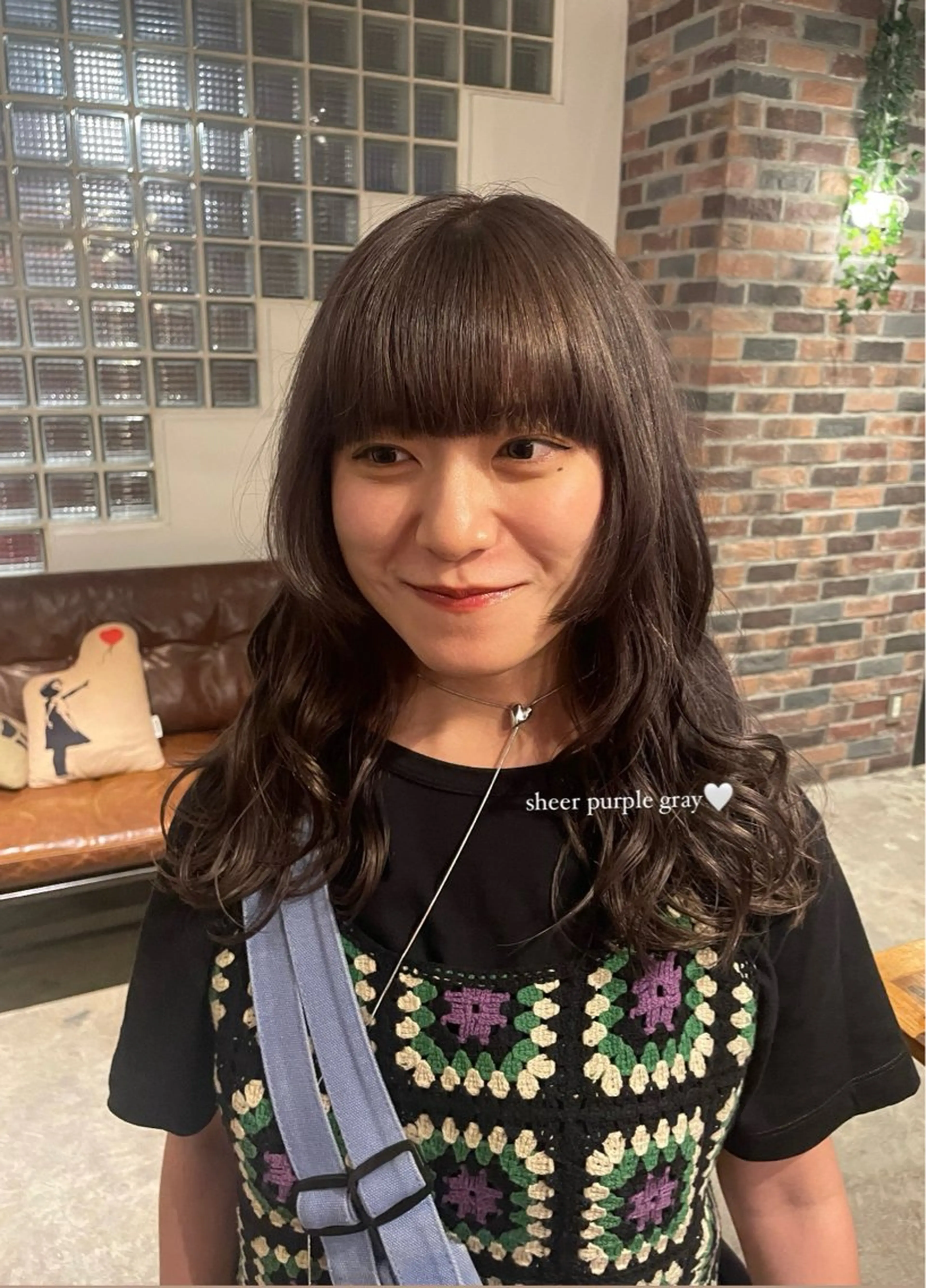 セミロング カラー グレージュ パープルカラー MARIO HAIR DESIGN所属・艶カラー/カット 🌒Ameriのヘアスタイル