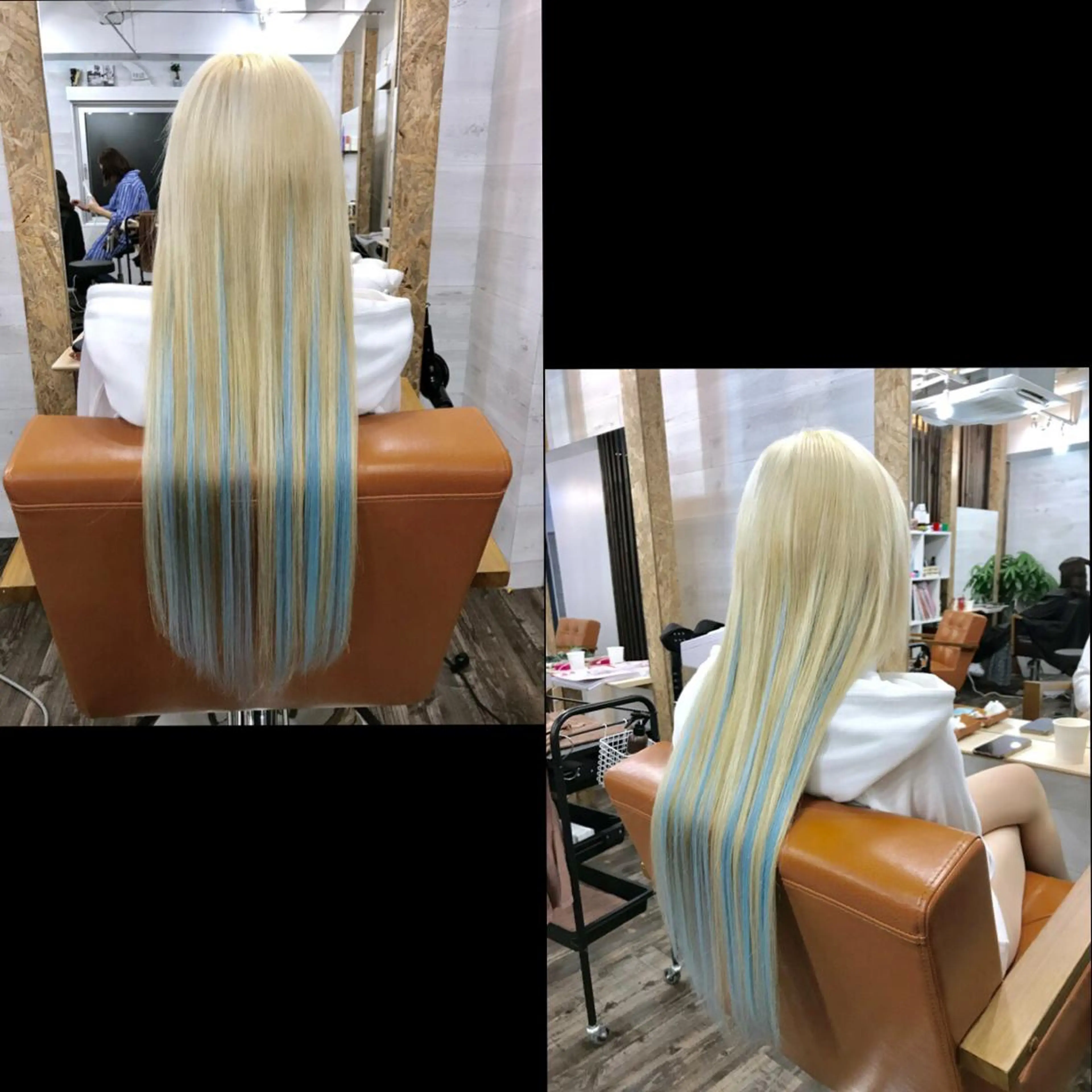 ロング カラー ✯カラー&編み込み エクステ✯池田智博✯のヘアスタイル