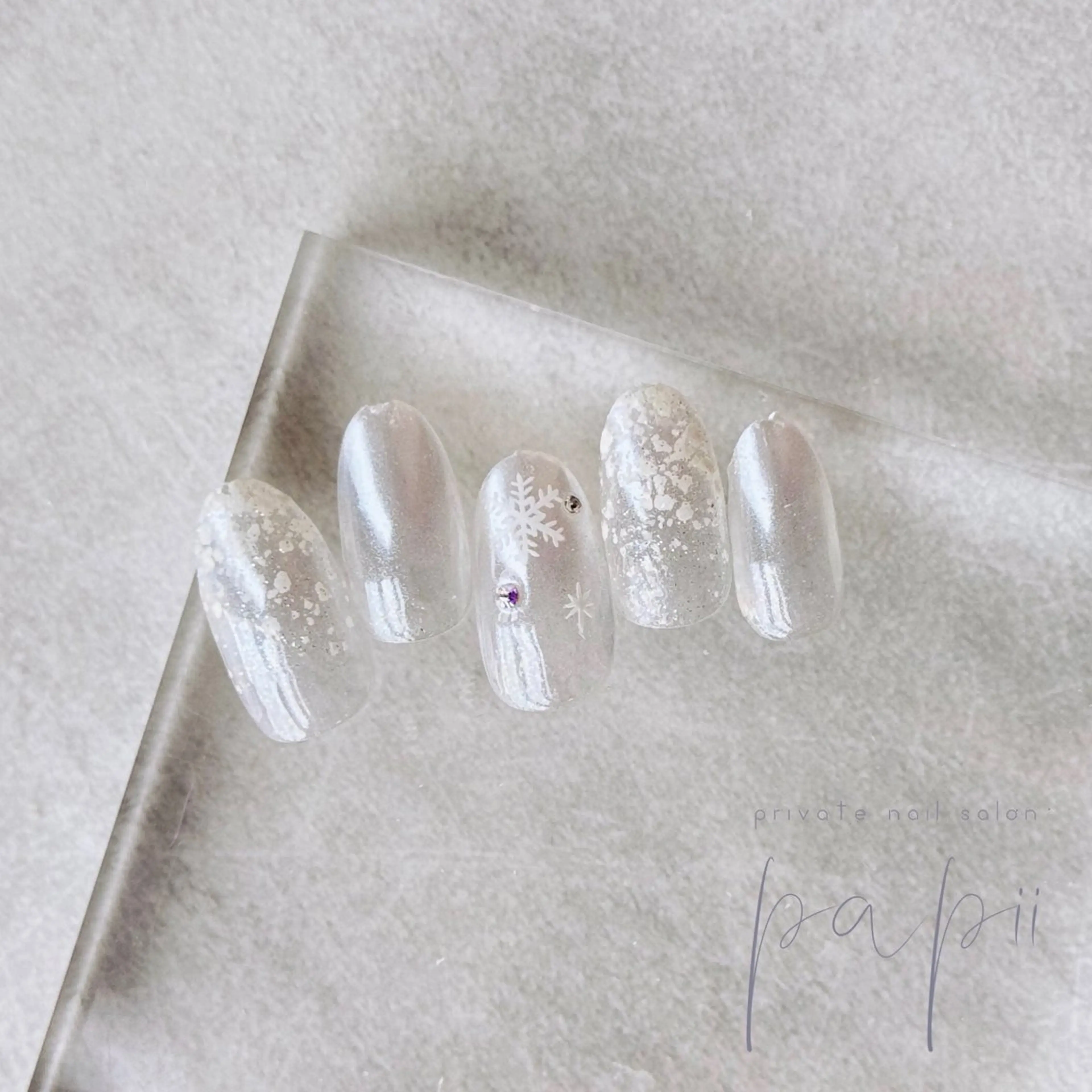 ネイル ミラーネイル シンプルネイル ハンドネイル private nail salon papii所属・papii☆ kurodaのネイルデザイン