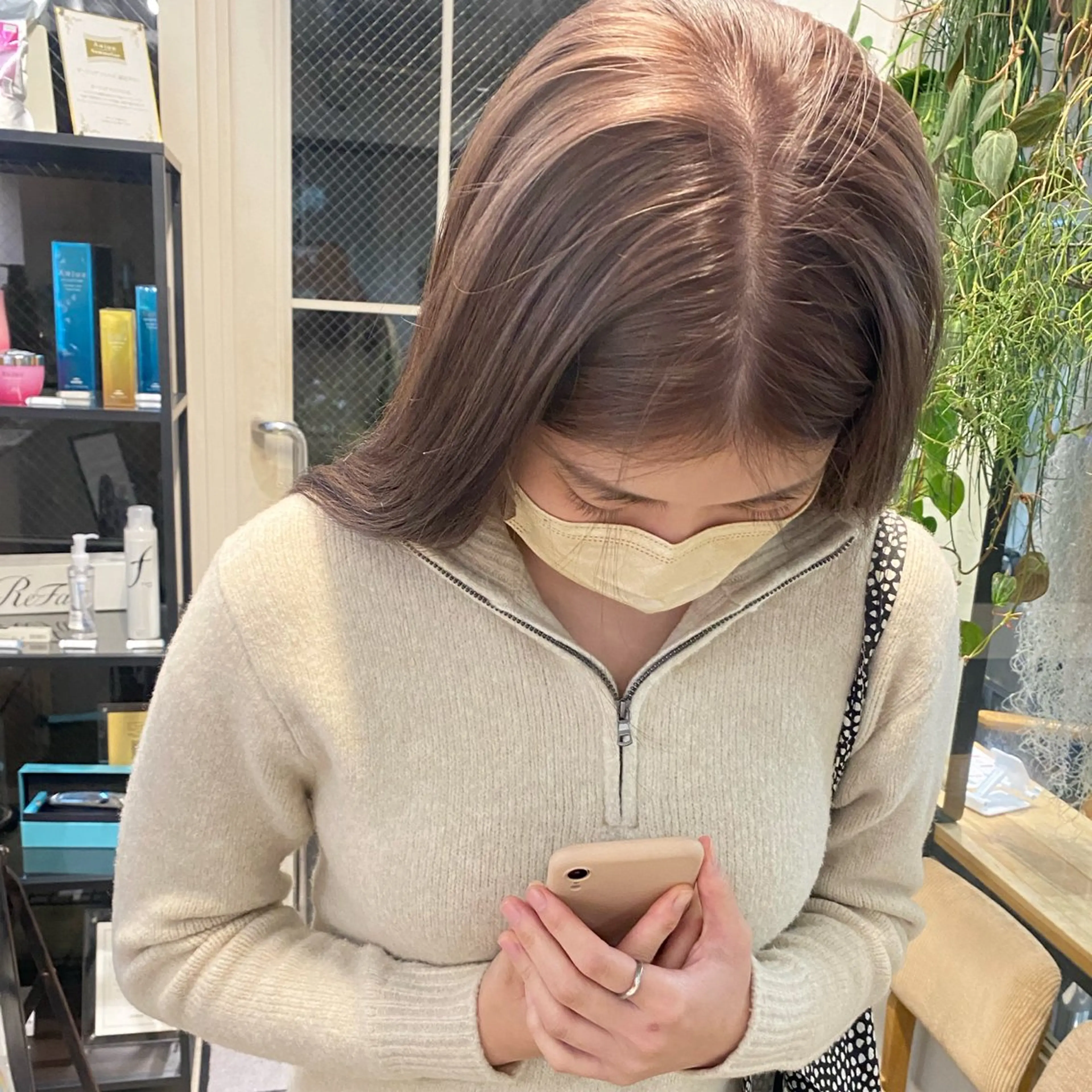 ロング カラー ブリーチ グレージュ 縮毛矯正/カラー ✨️Mariamuのヘアスタイル