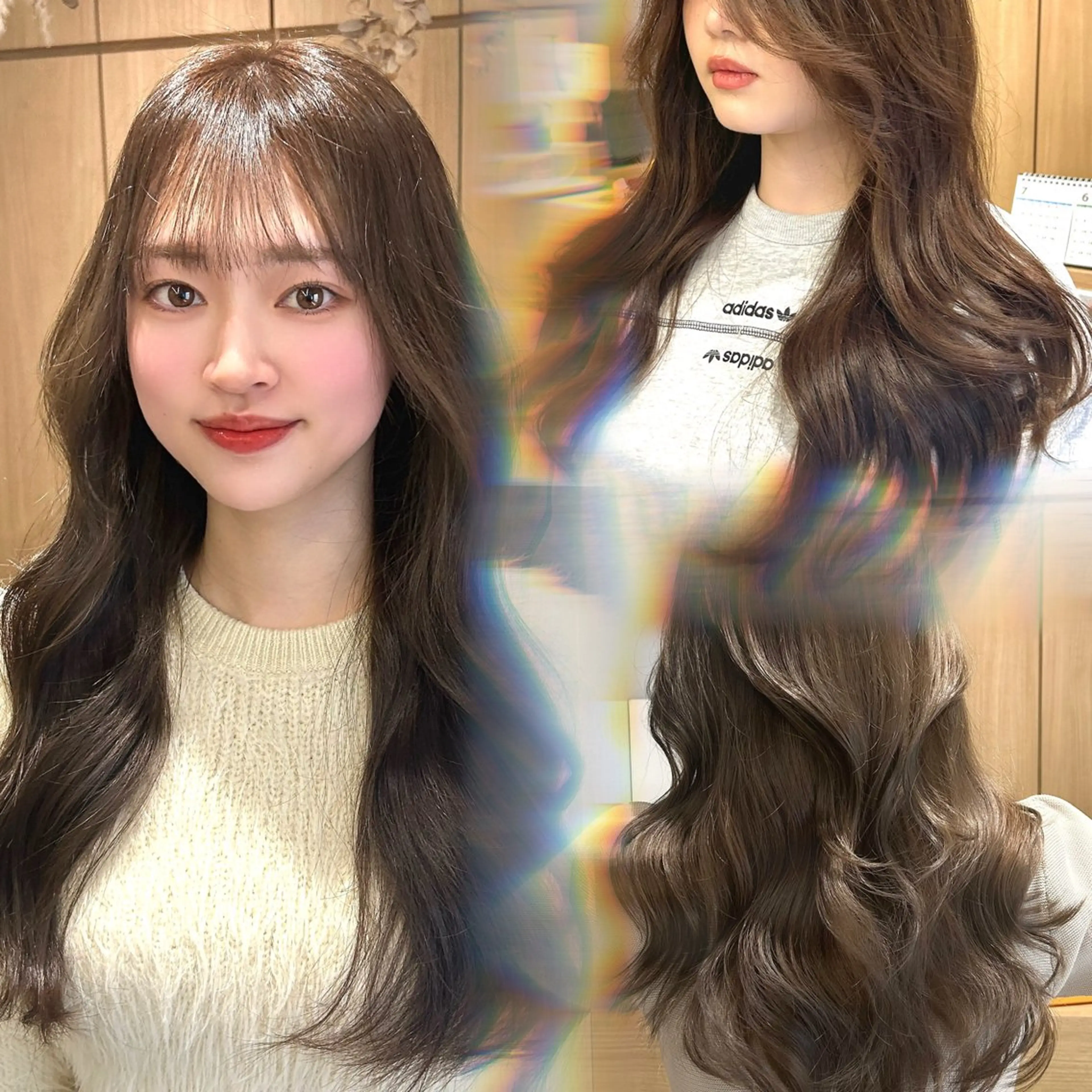 ロング カラー ベージュカラー オリーブベージュ Lien by kiitos所属・韓国ヘア×レイヤー カット/上田丈也のヘアスタイル