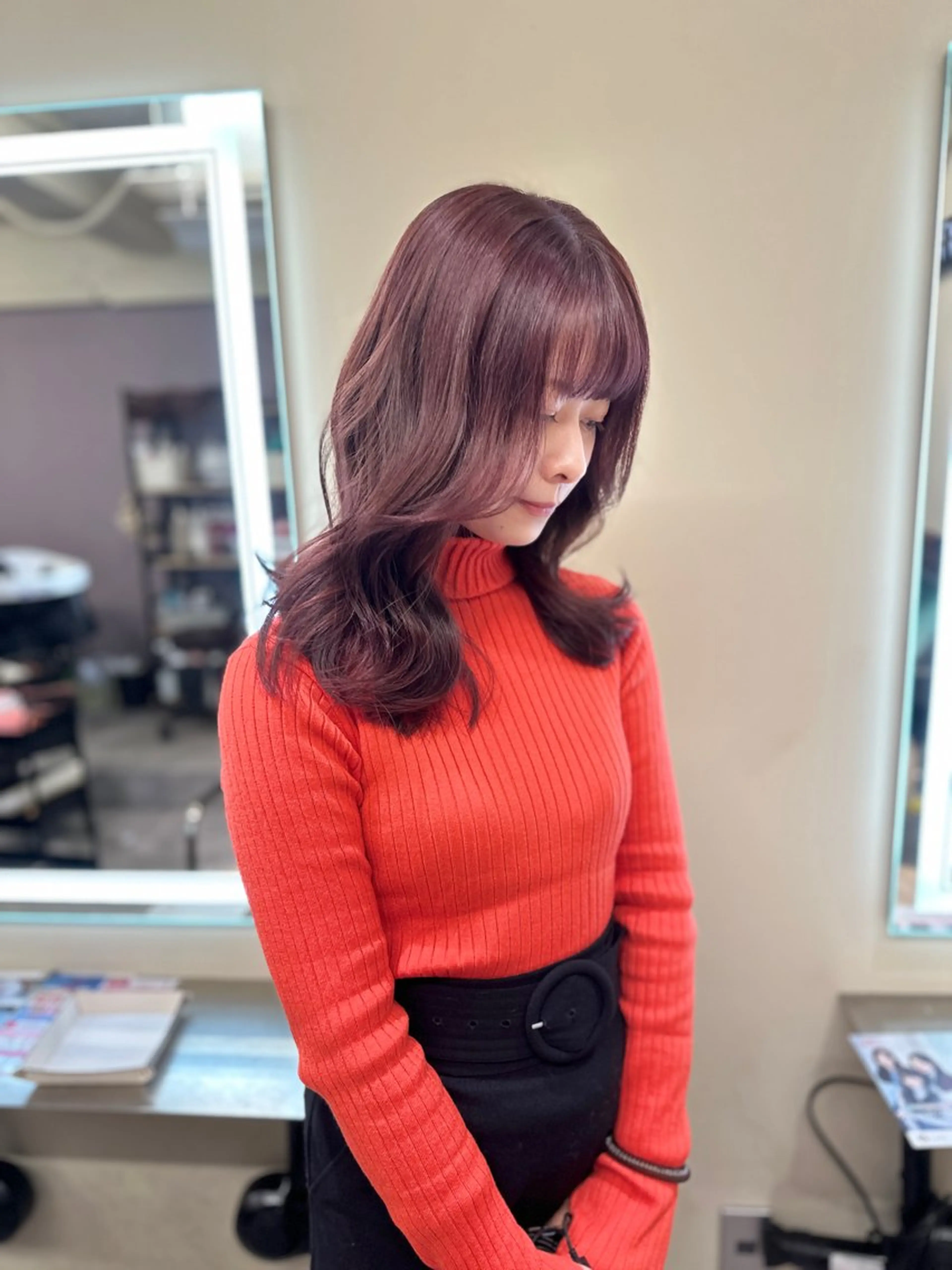 ロング カラー アディクシーカラー バレイヤージュ ブリーチ デザインカラー ダブルカラー カット ヘアカラー トリートメント opus 店長大和 レイヤー/赤み消しのヘアスタイル