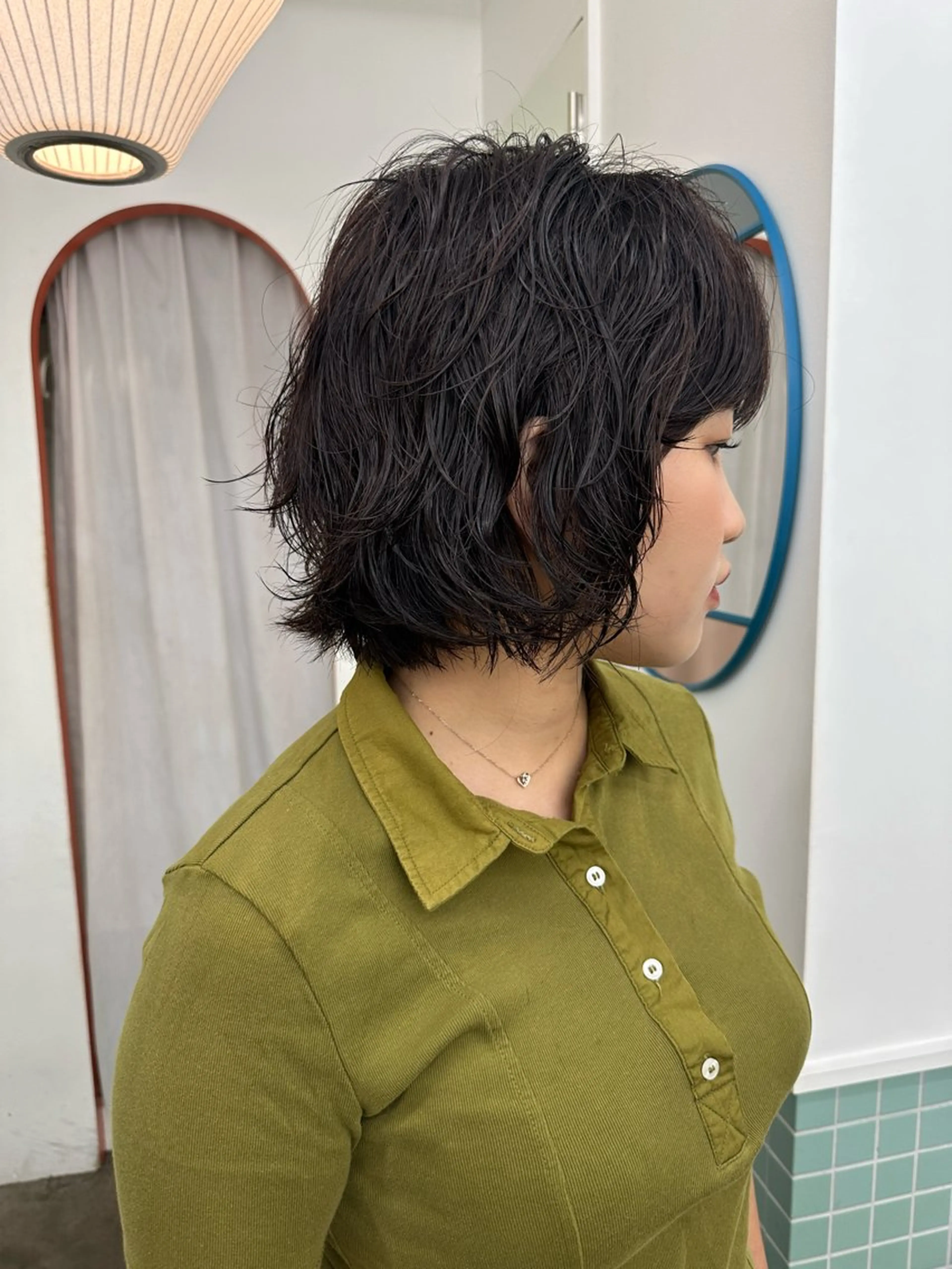 ショート カラー パーマ カット ヘアカラー パーマ ボブ/レイヤー/ケア パーマ/リュウタのヘアスタイル