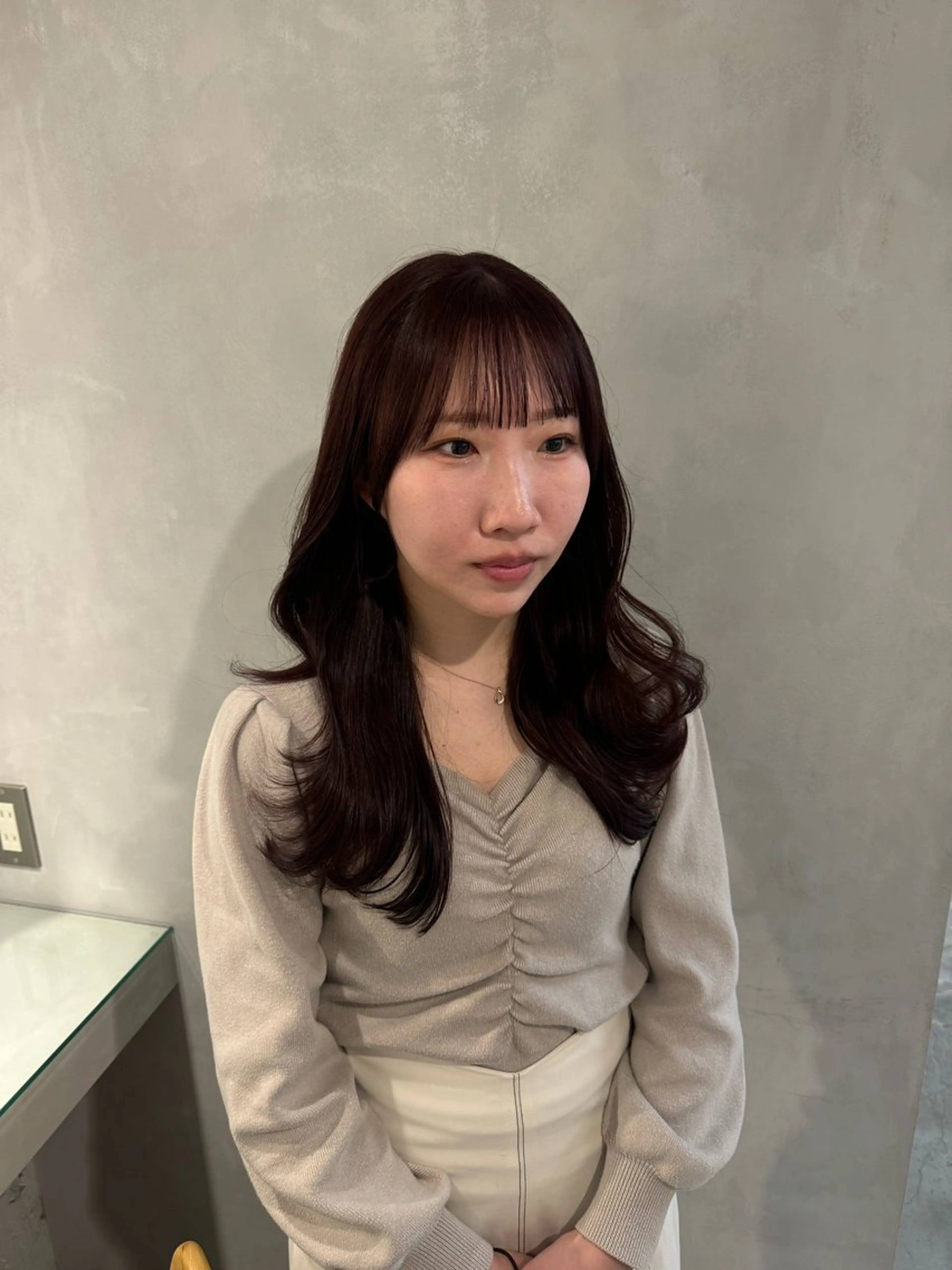 セミロング カット ヘアカラー トリートメント 顔周りcut・ご相談 ＝新宿しずく🇰🇷のヘアスタイル