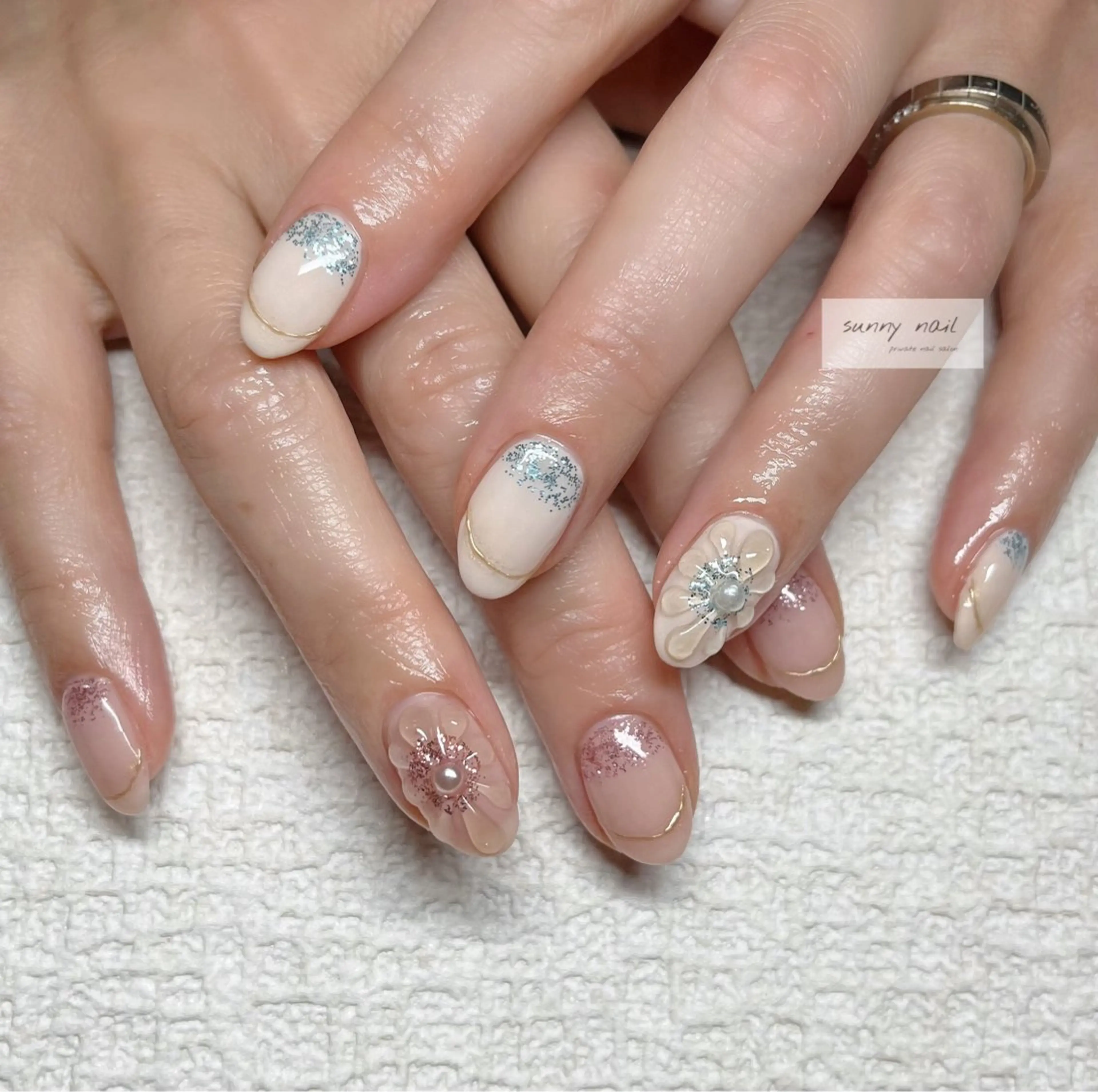 ネイル フラワーネイル ぷっくりネイル sunny nailのネイルデザイン