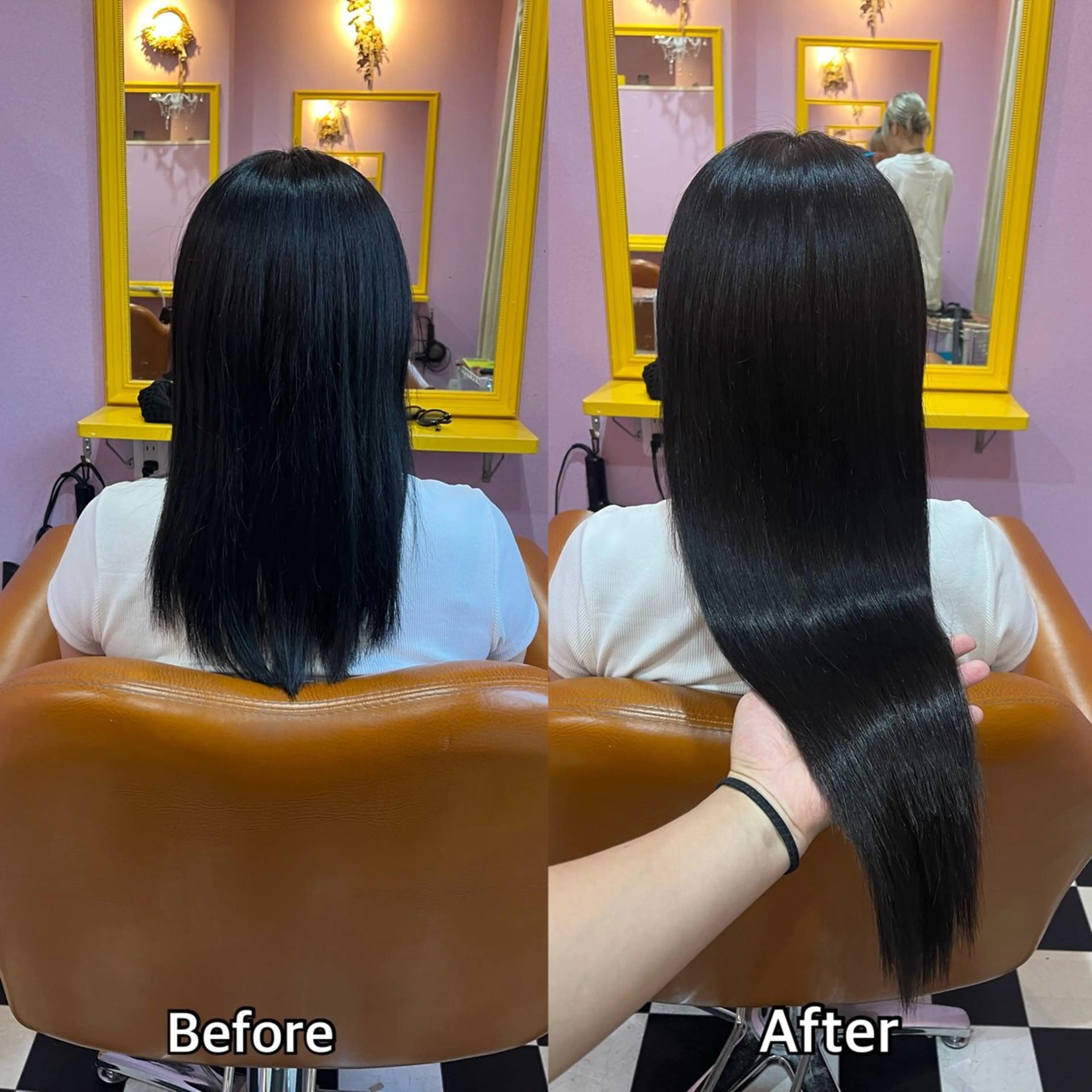 ロング シール+ちび編み込み エクステ梅田🐨のヘアスタイル