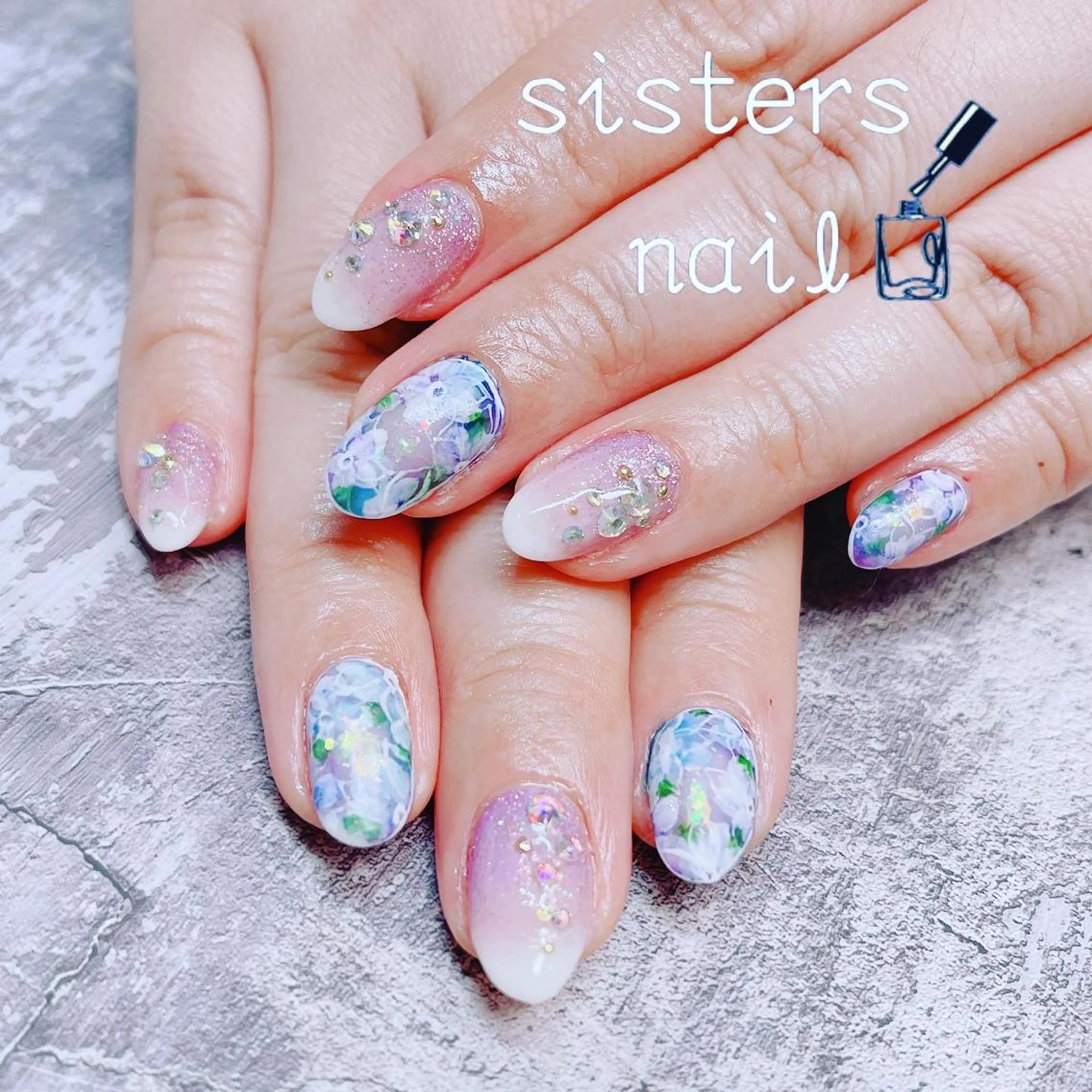 ネイル アートネイル フラワーネイル マットネイル 春ネイル sisters nail.fのネイルデザイン